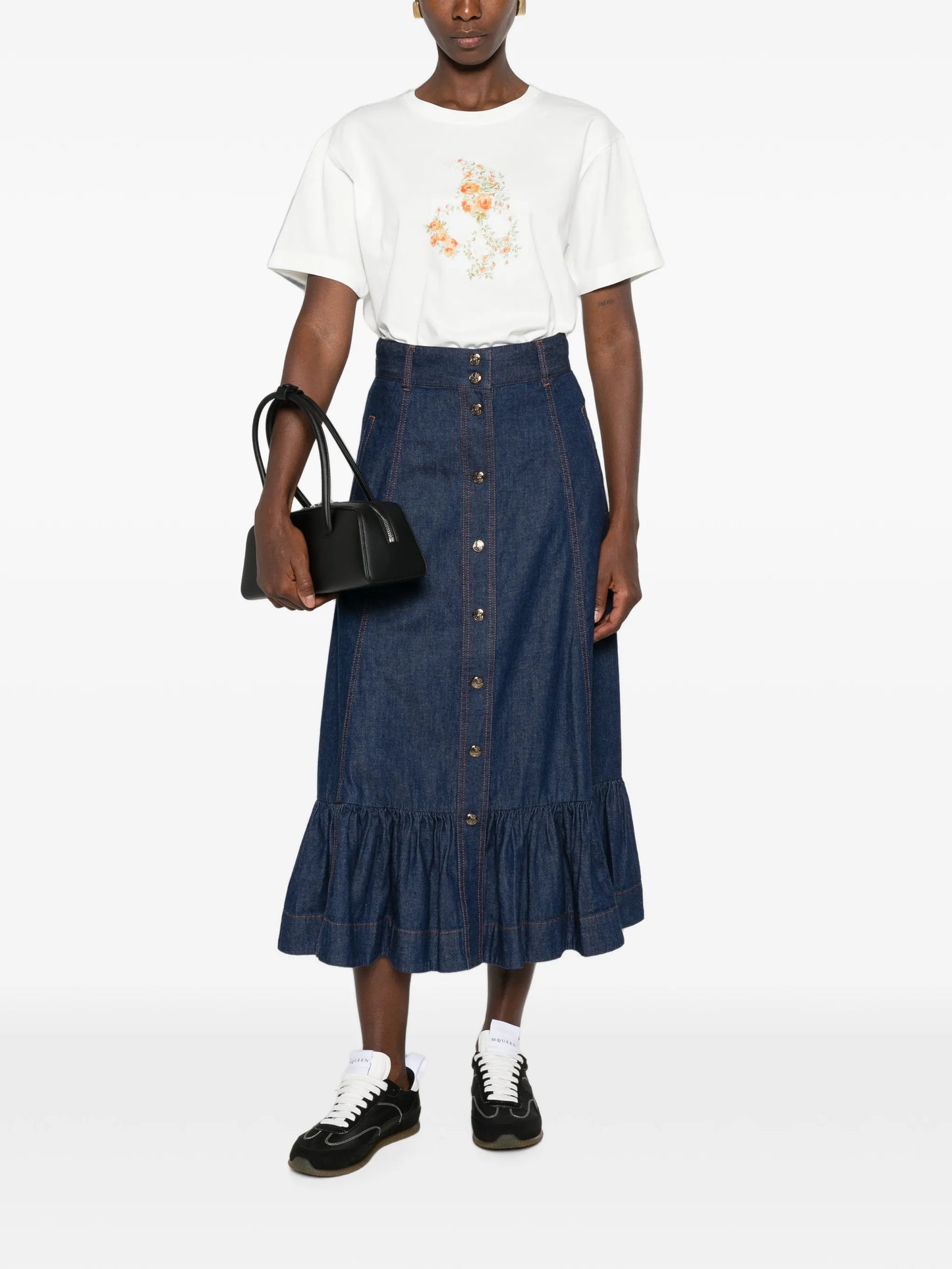 floral-print T-shirt