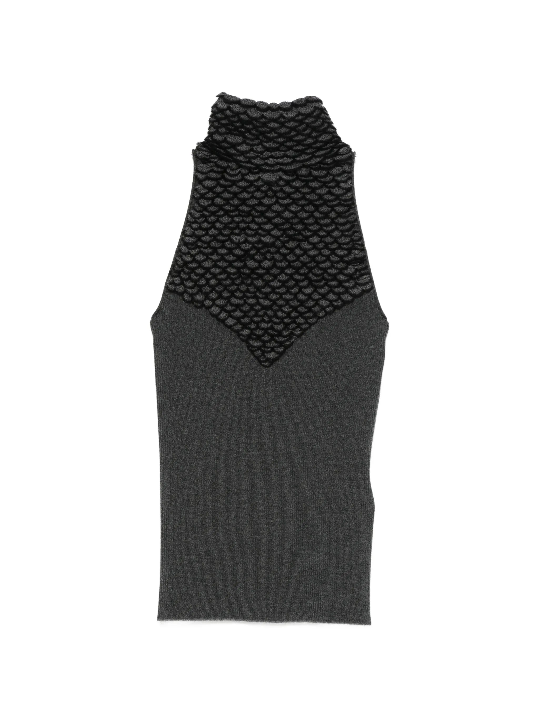 knit feathers top in brown