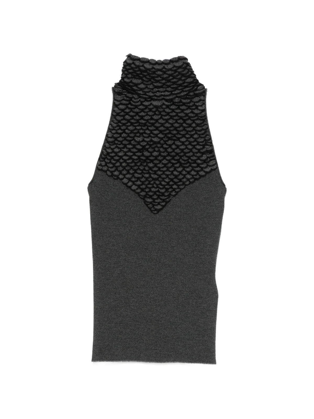 knit feathers top in brown