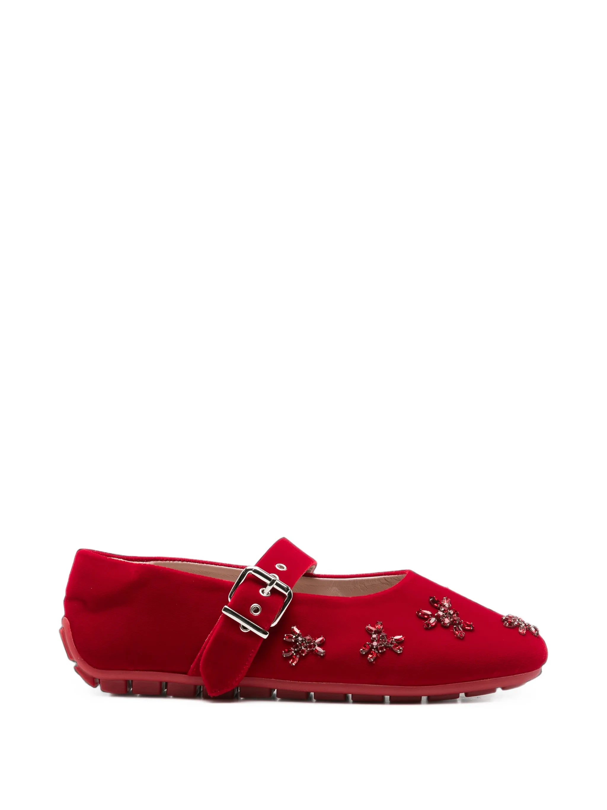 flower-embellished ballet flats