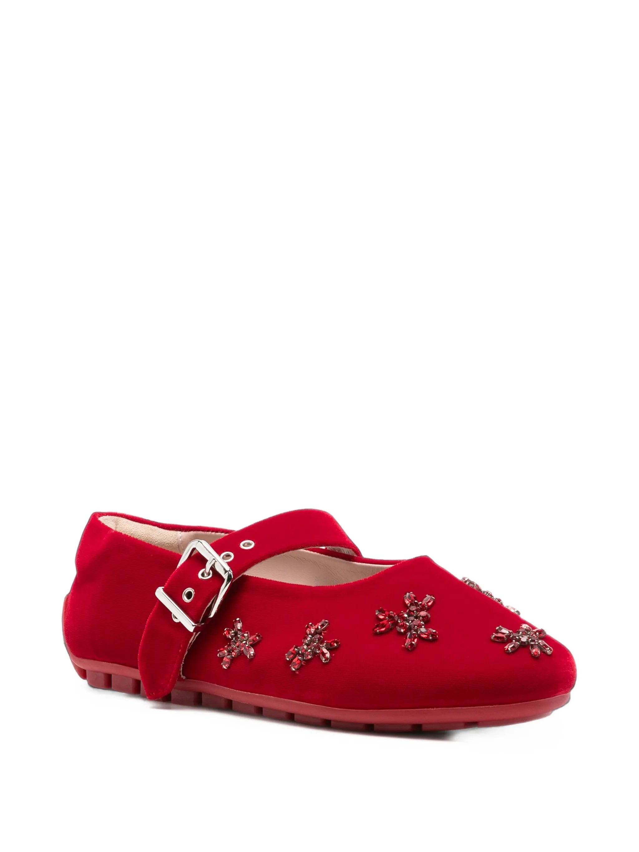 flower-embellished ballet flats