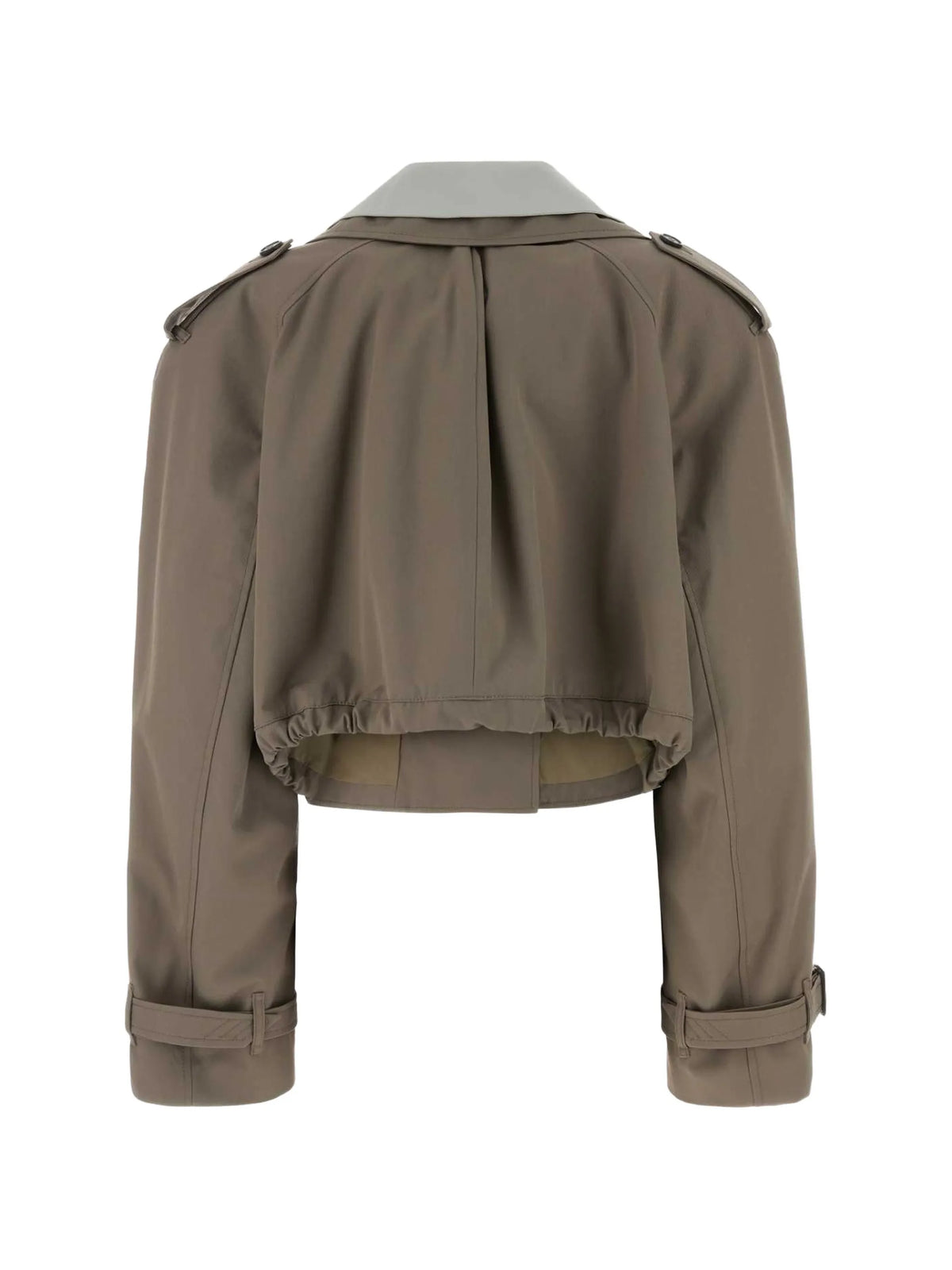 Dove grey gabardine trench coat