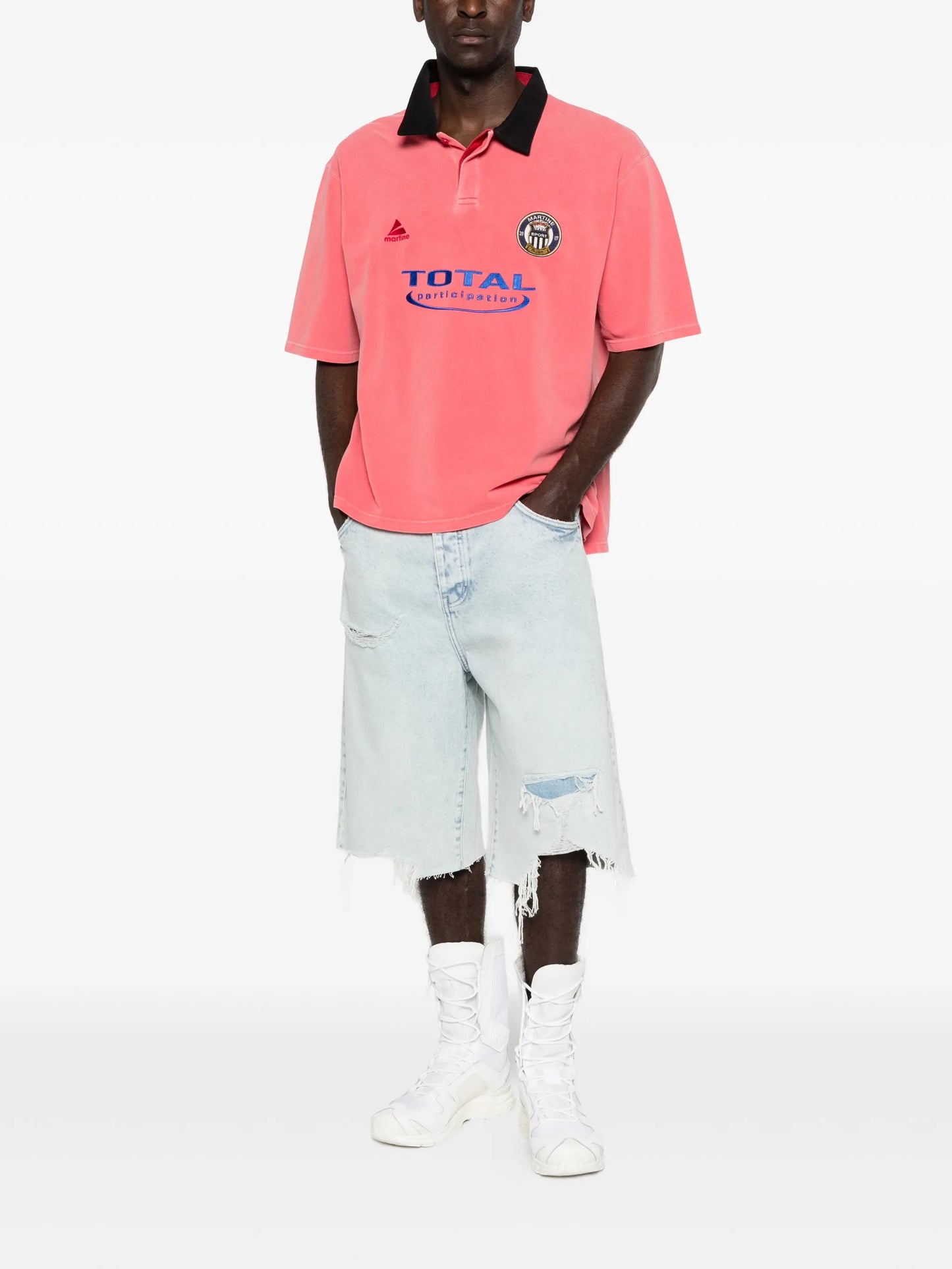 washed logo polo shirt