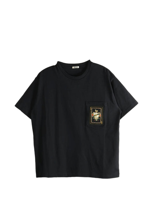 Bullion Card Tee patch-detail pocket T-shirt