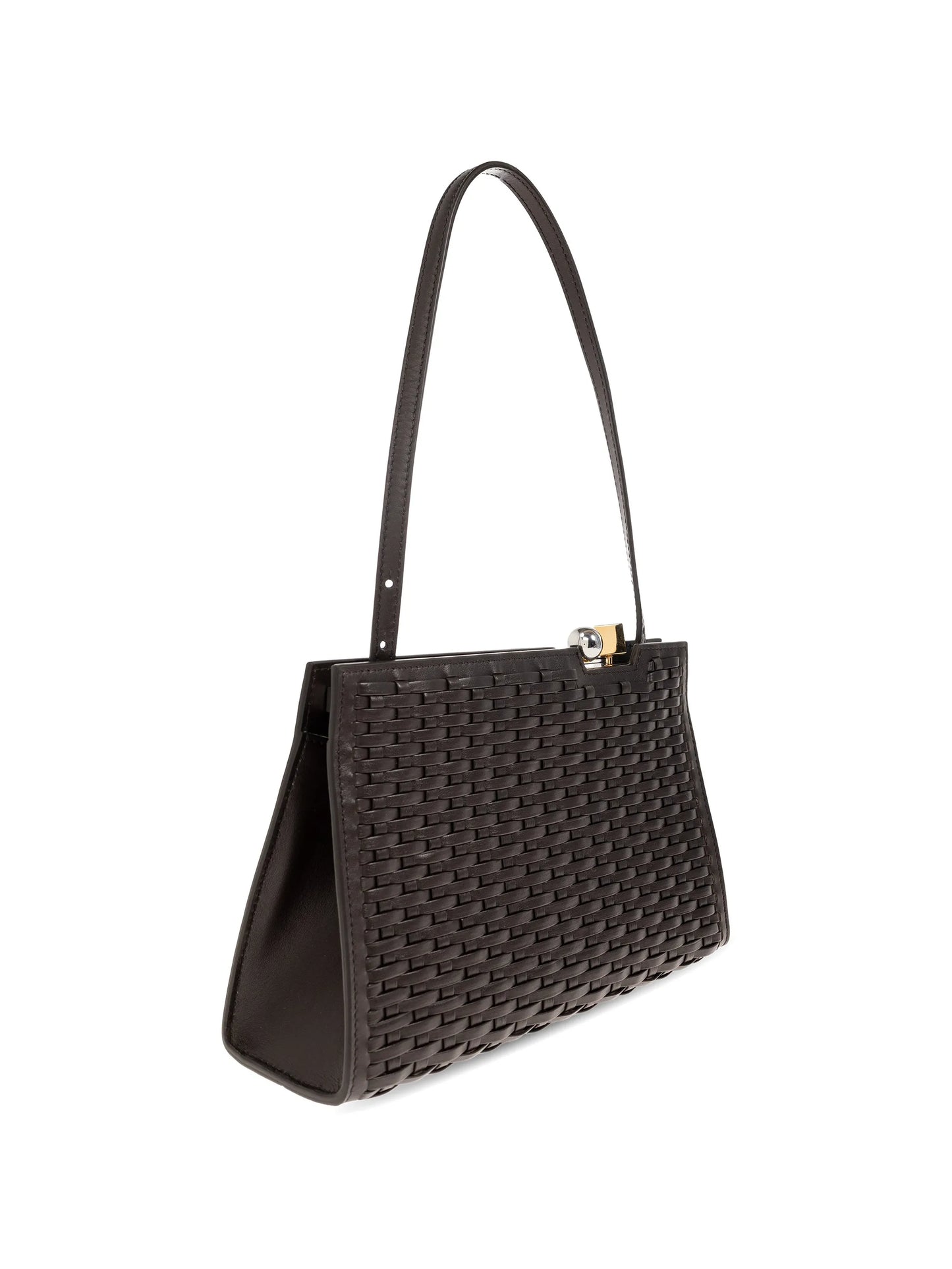 Salon woven leather shoulder bag