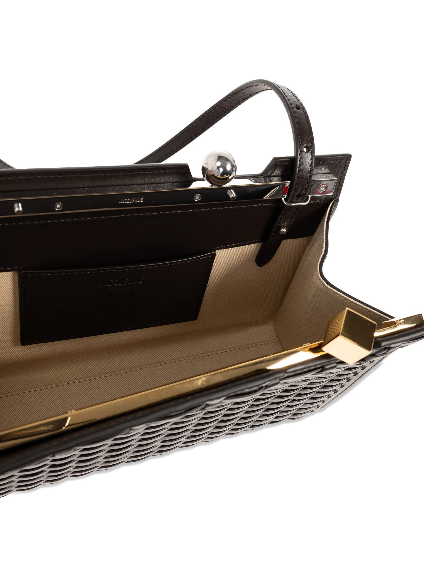 Salon woven leather shoulder bag