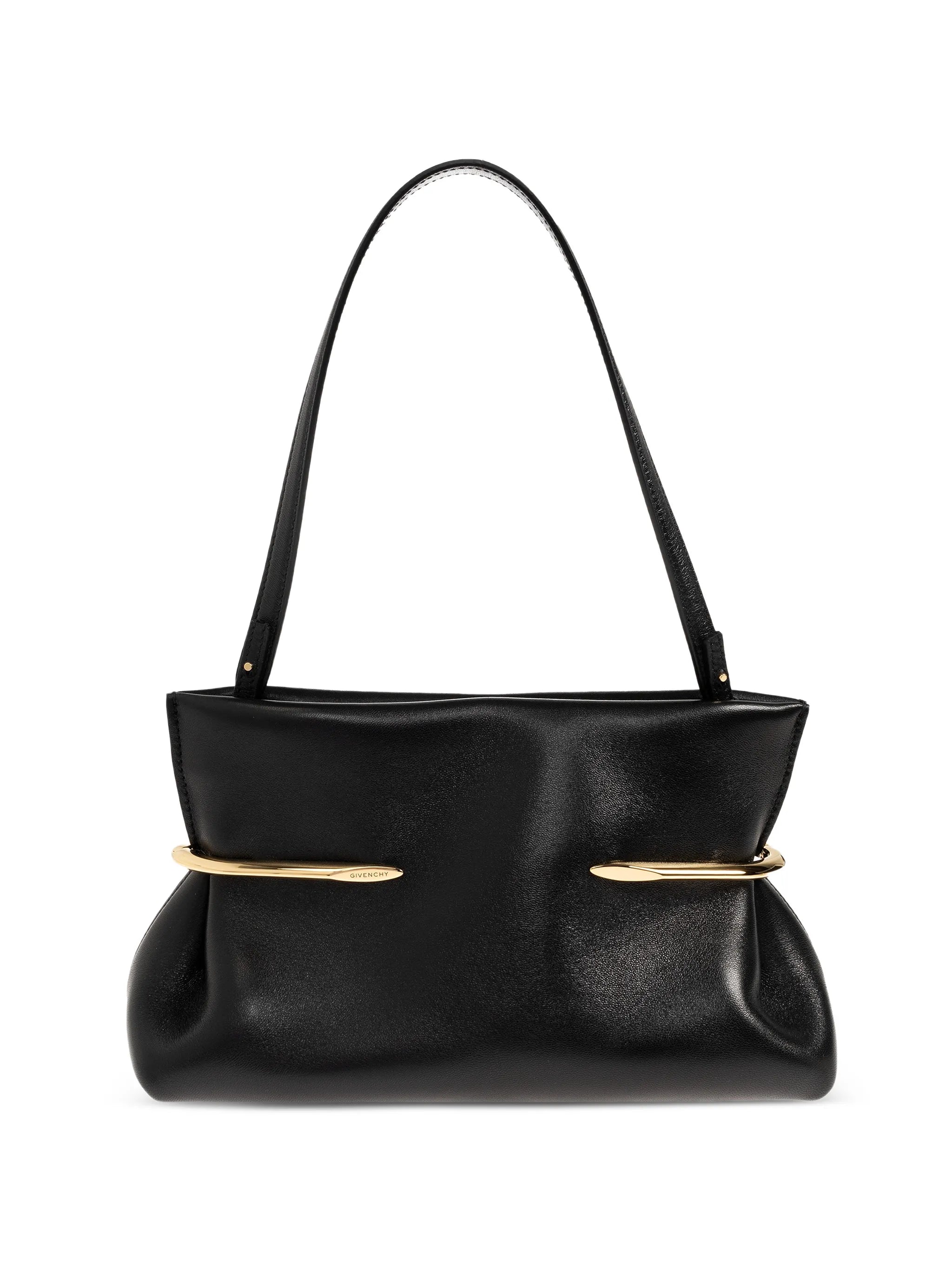 Pinch soft clutch in nappa leather
