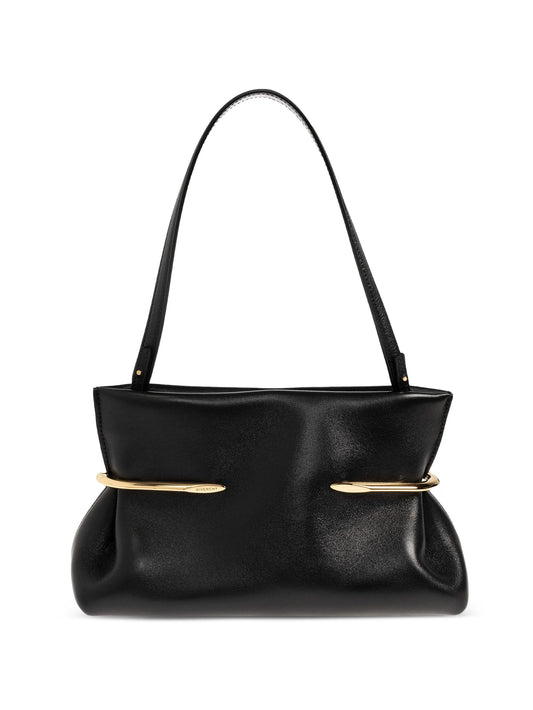 Pinch soft clutch in nappa leather