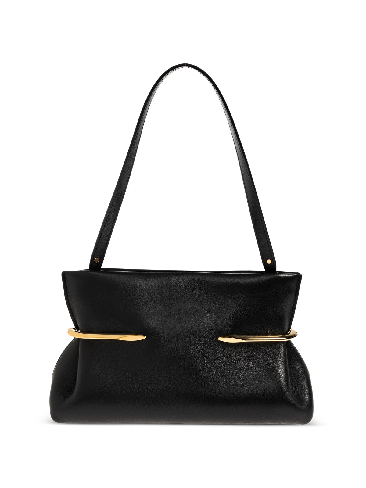 Pinch soft clutch in nappa leather