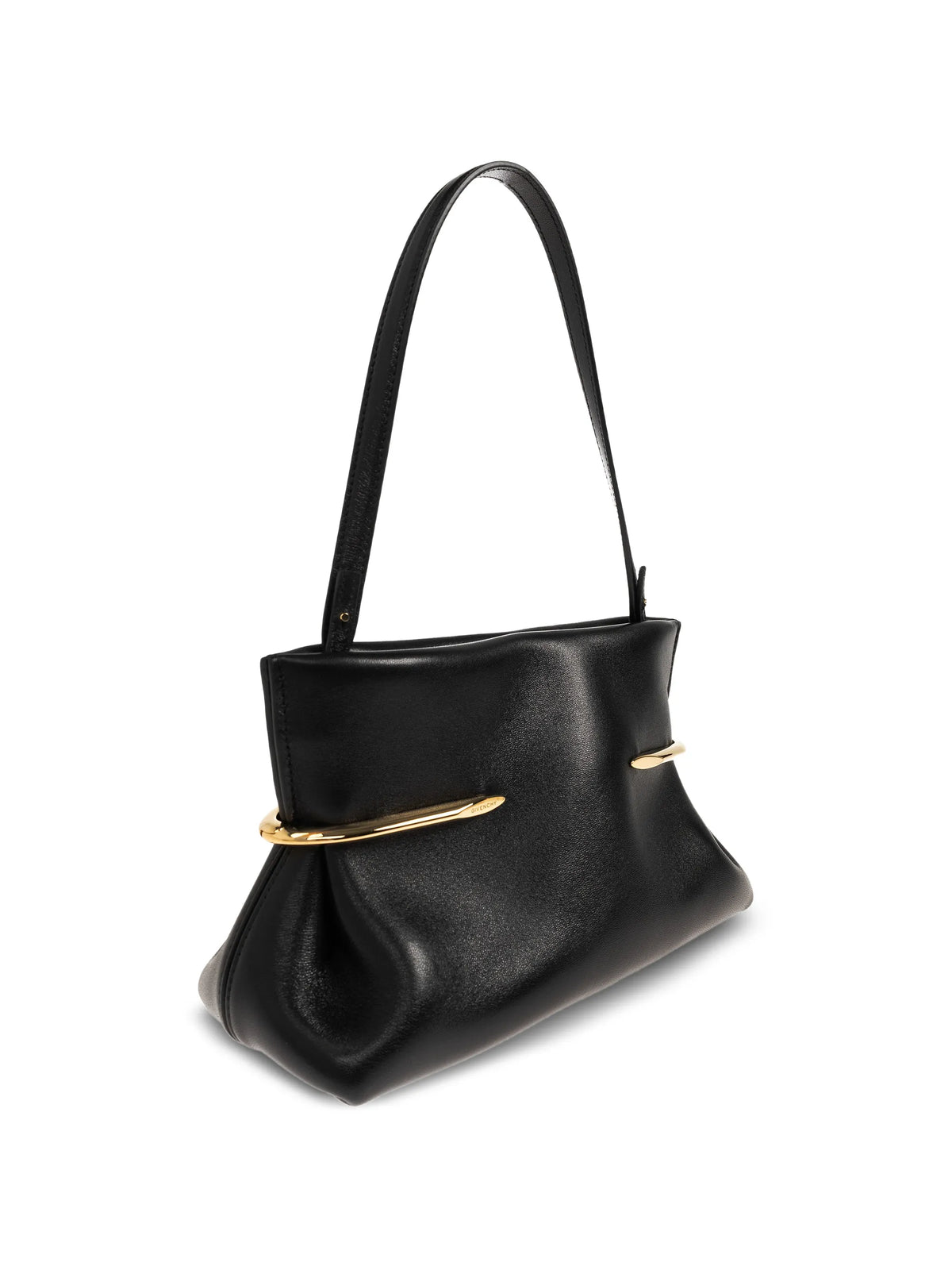 Pinch soft clutch in nappa leather