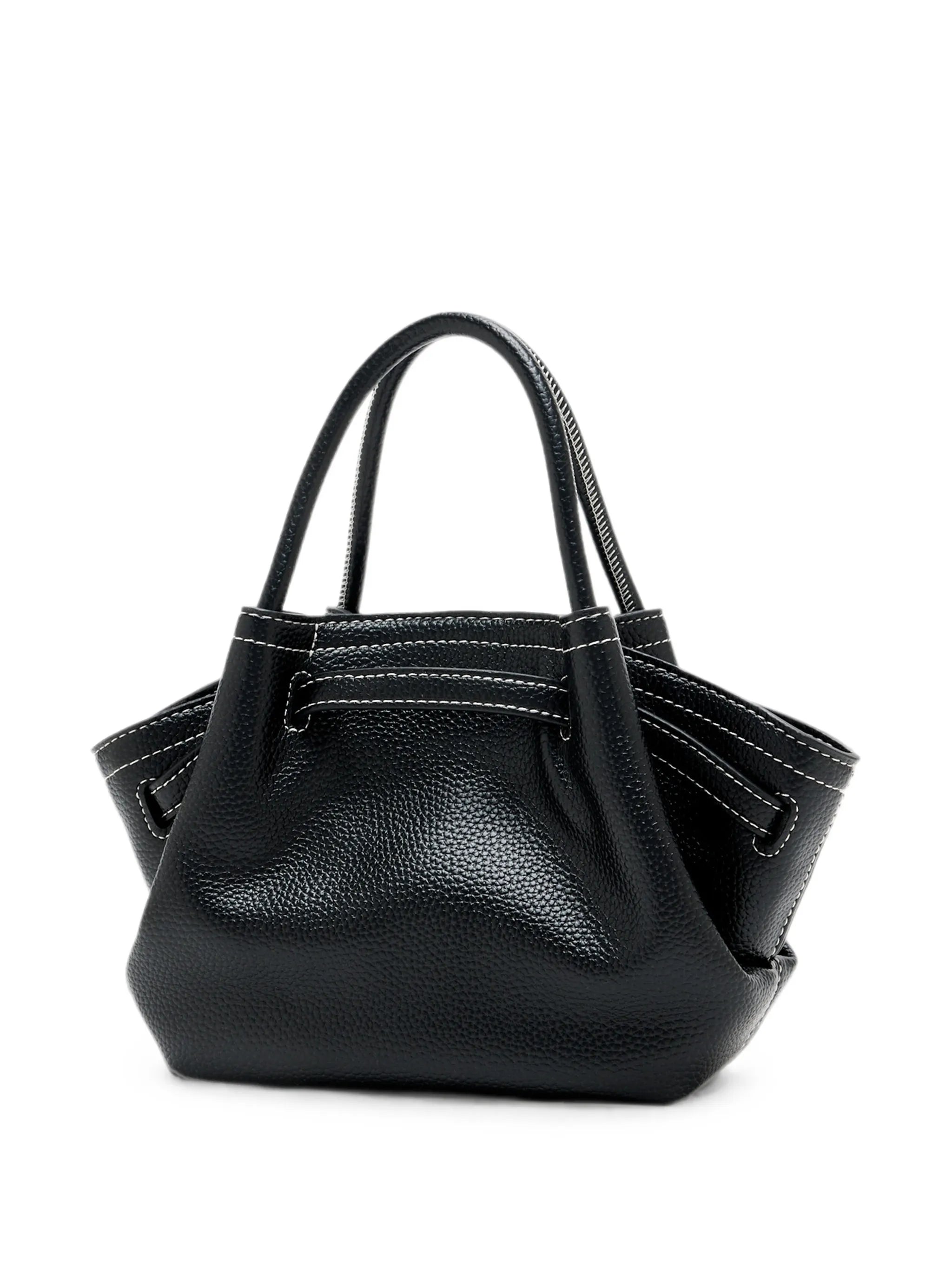mini Hana contrast-stitch pebbled tote bag