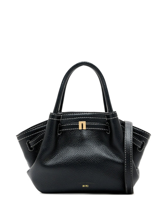 mini Hana contrast-stitch pebbled tote bag