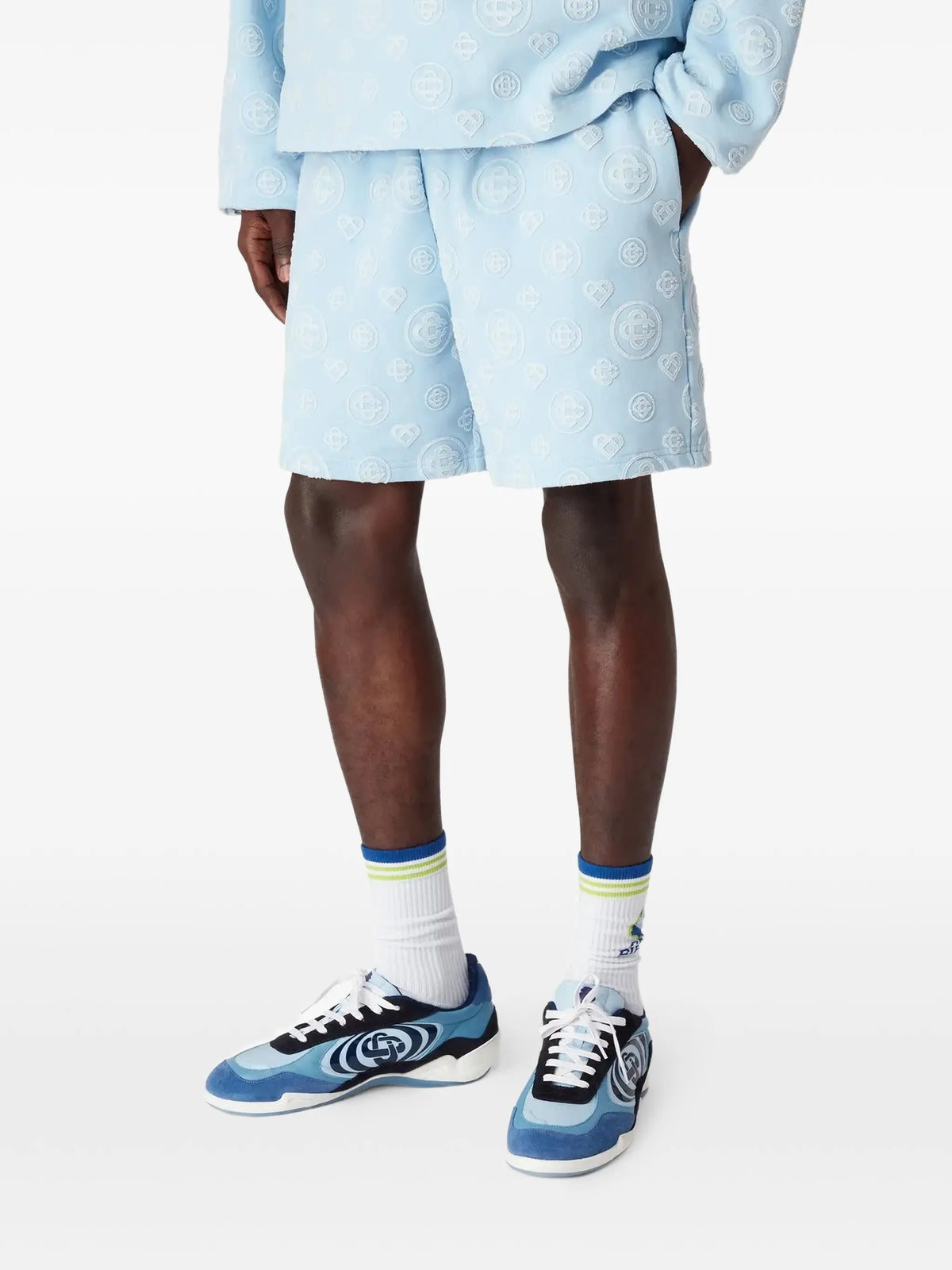 monogram-embroidered shorts