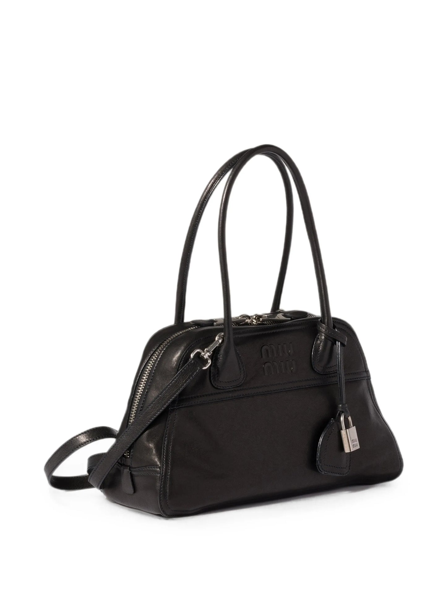 Vivant logo-embossed leather tote bag
