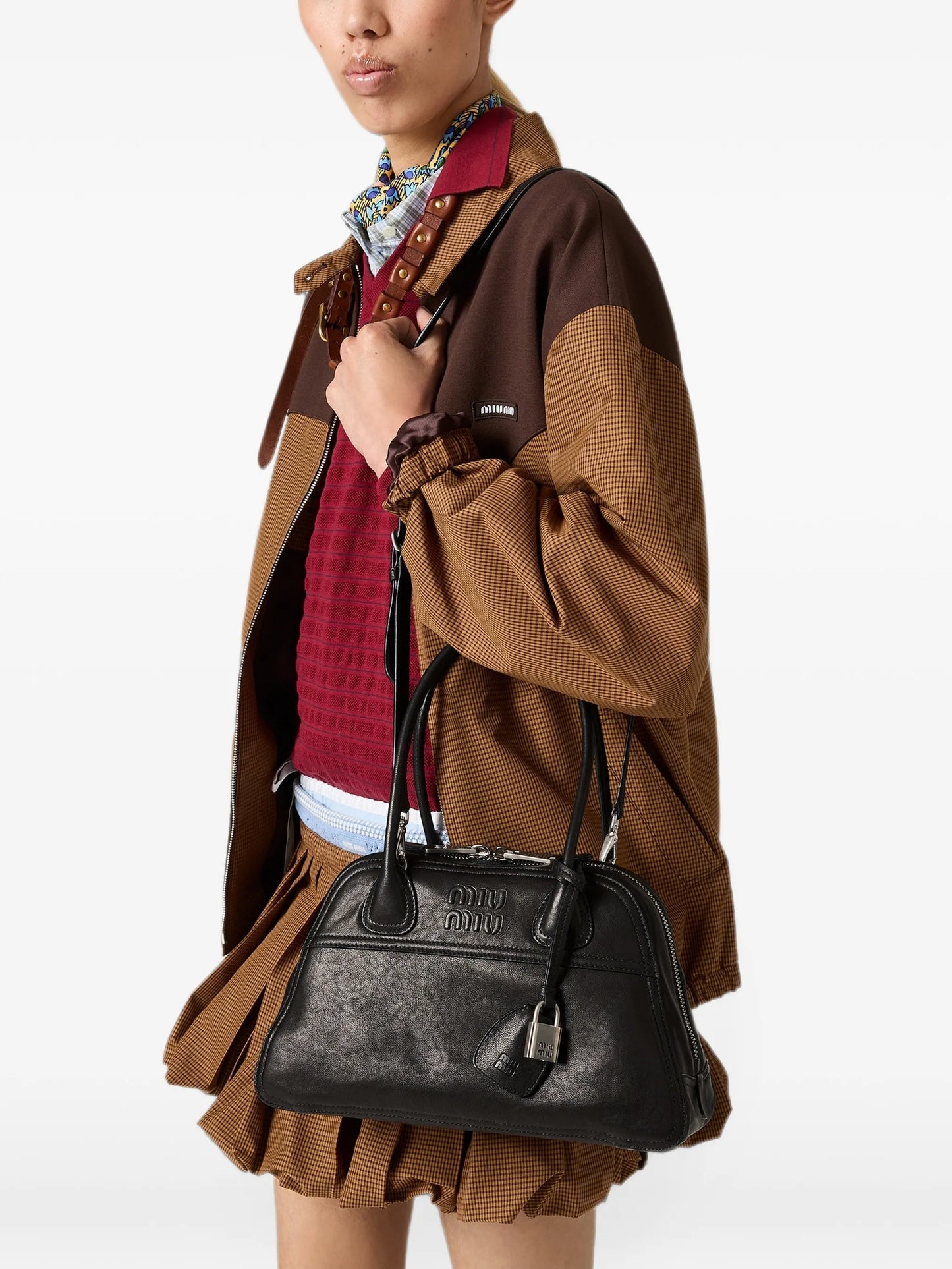 Vivant logo-embossed leather tote bag