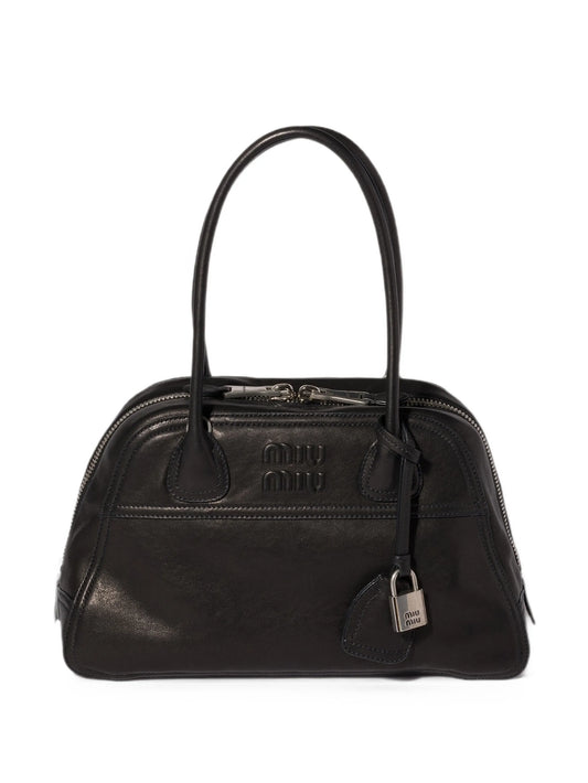 Vivant logo-embossed leather tote bag
