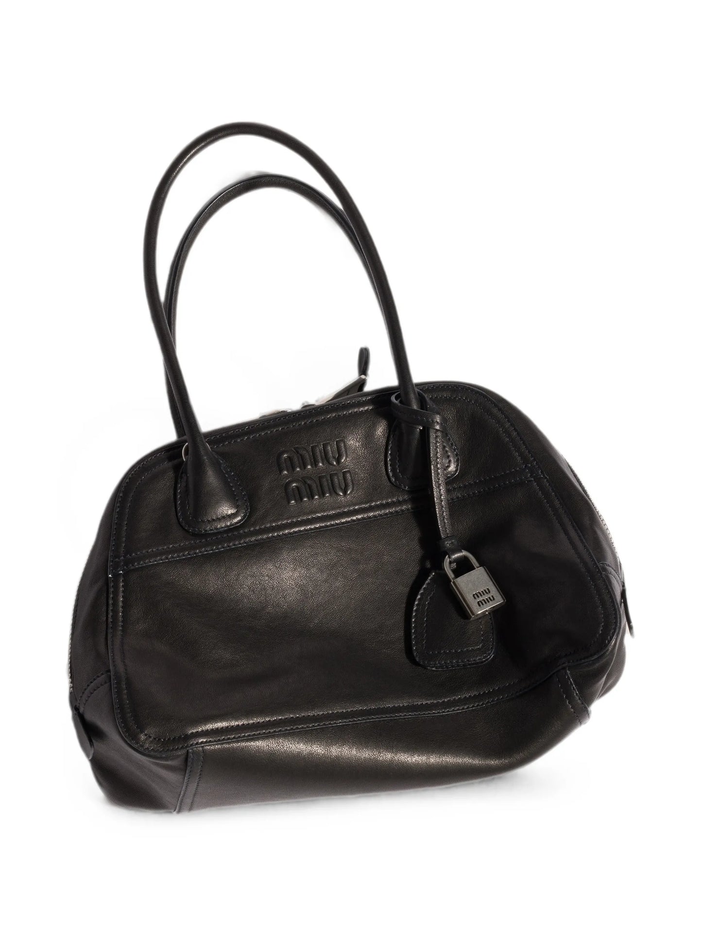 Vivant logo-embossed leather tote bag