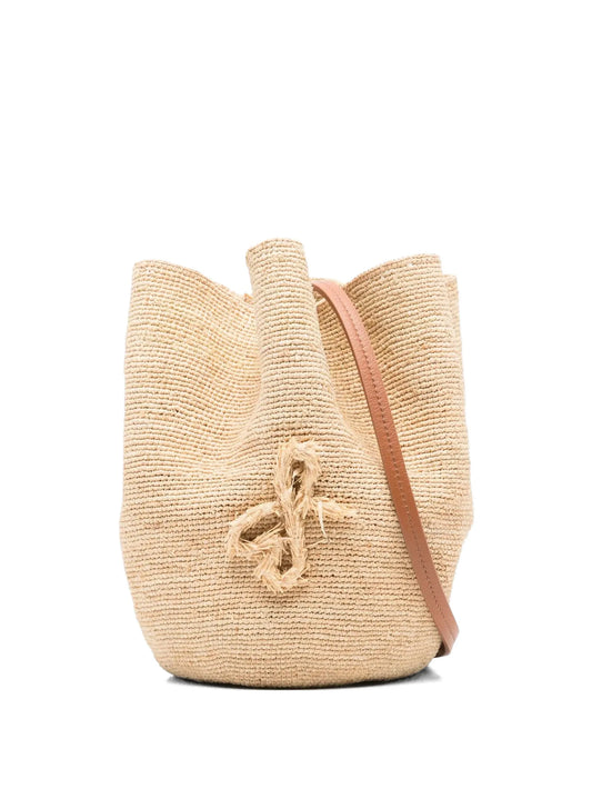 tie-detail bucket bag