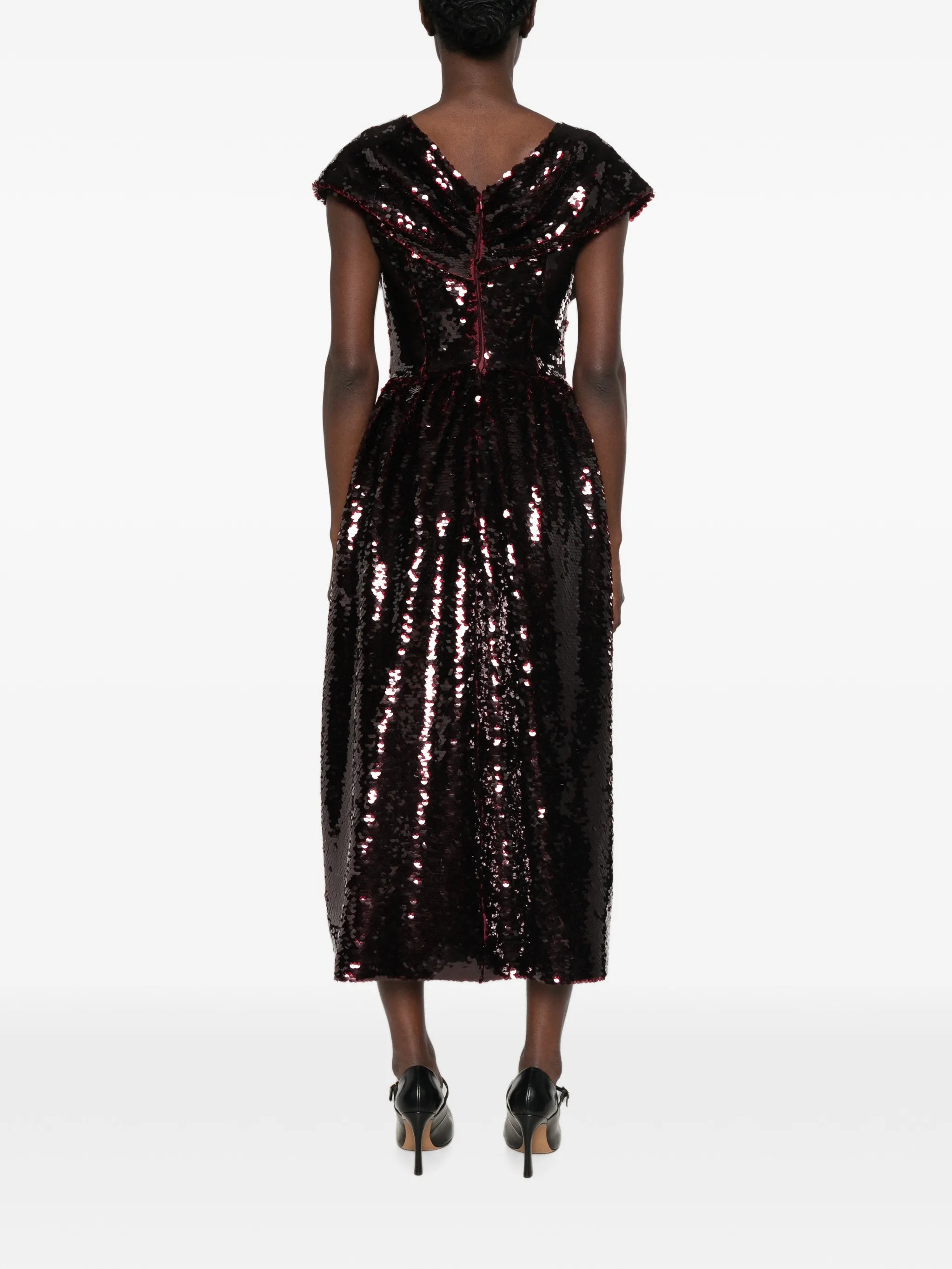 sequin-embellished bow-detail midi dress