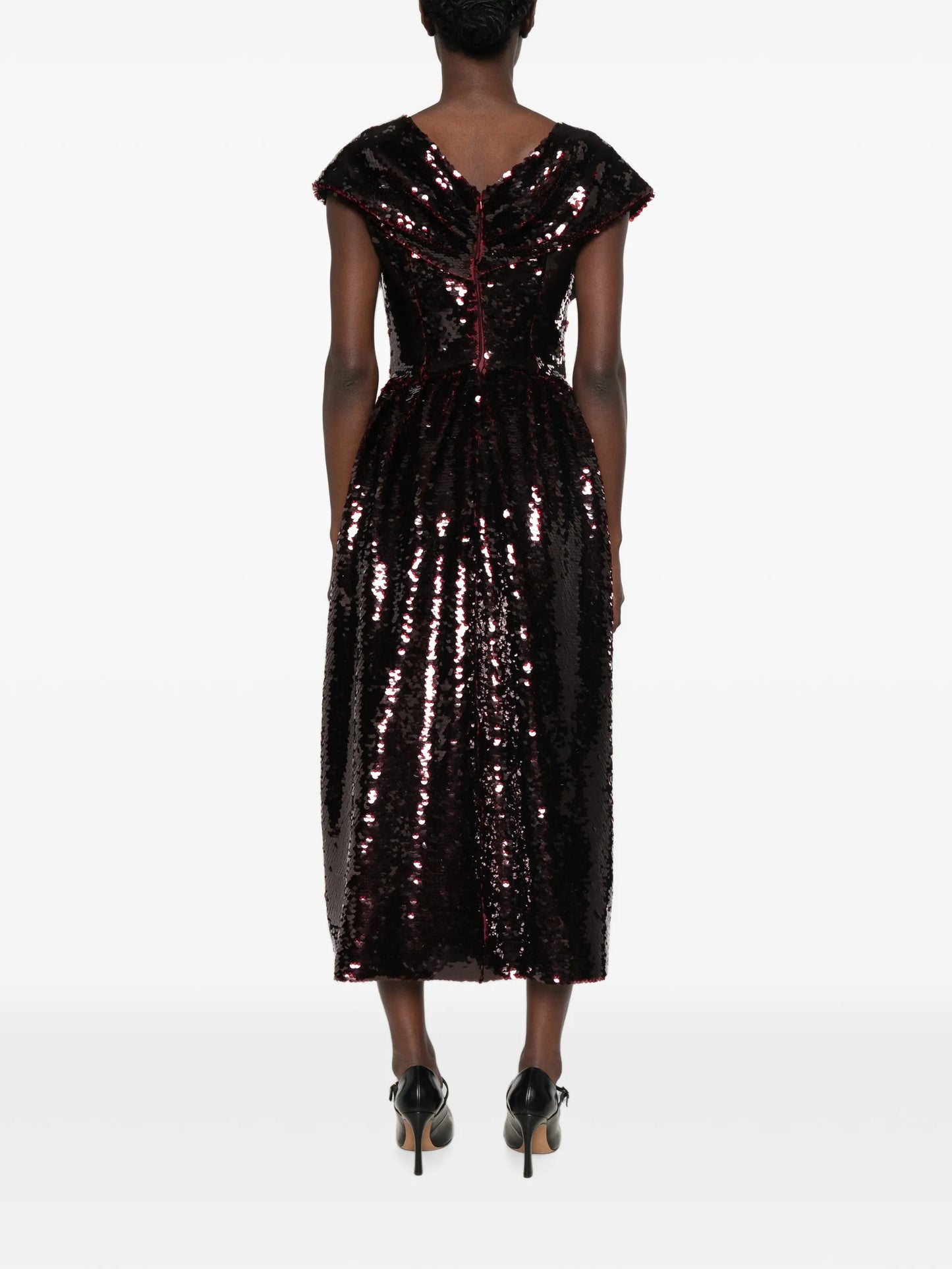 sequin-embellished bow-detail midi dress