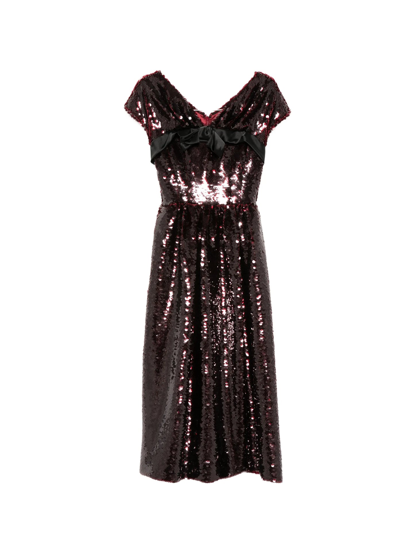 sequin-embellished bow-detail midi dress