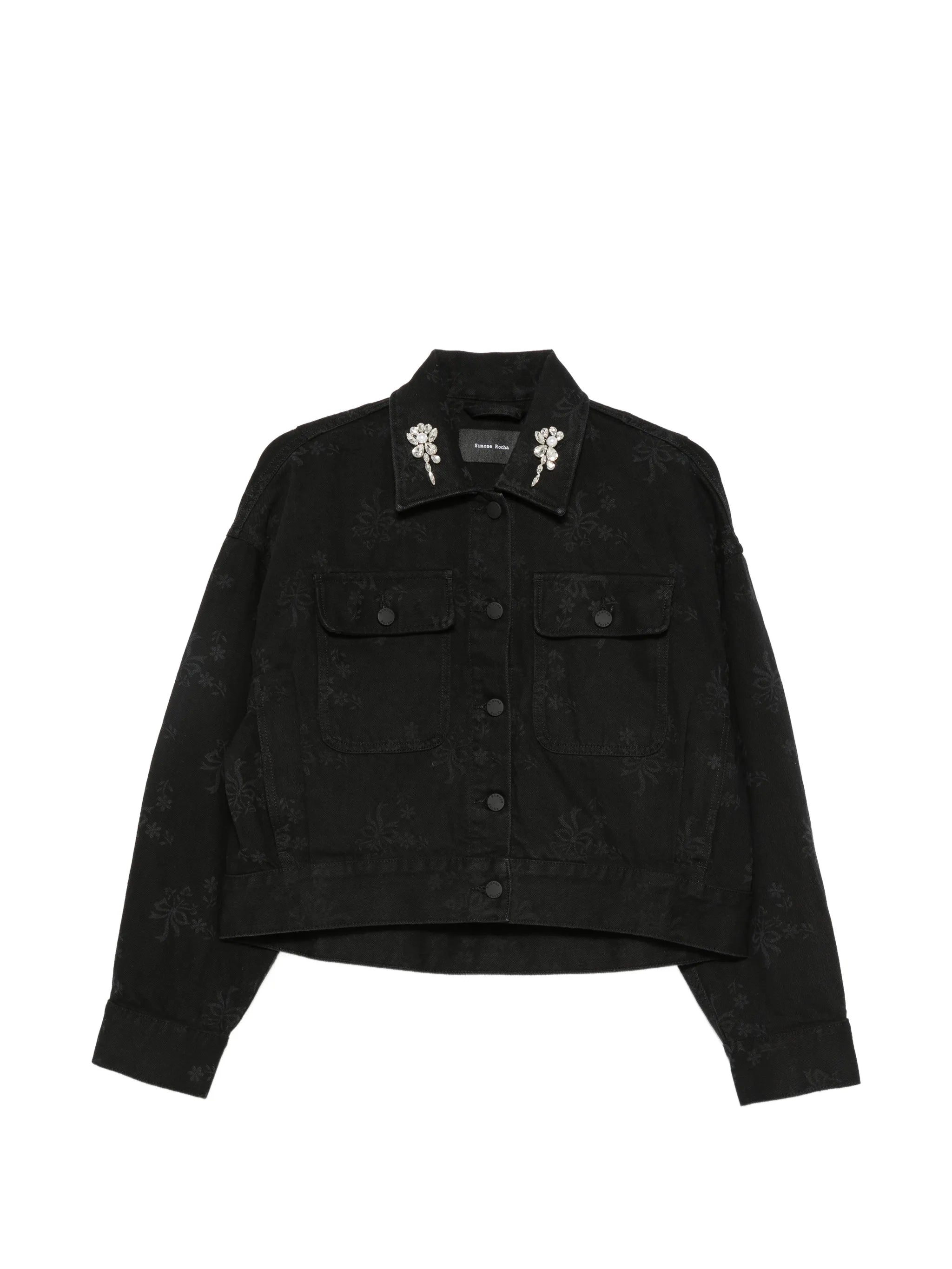 collar-embellished  jacket