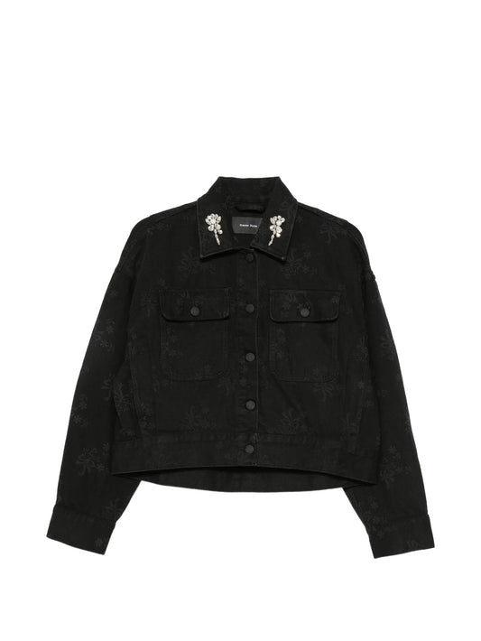 collar-embellished  jacket