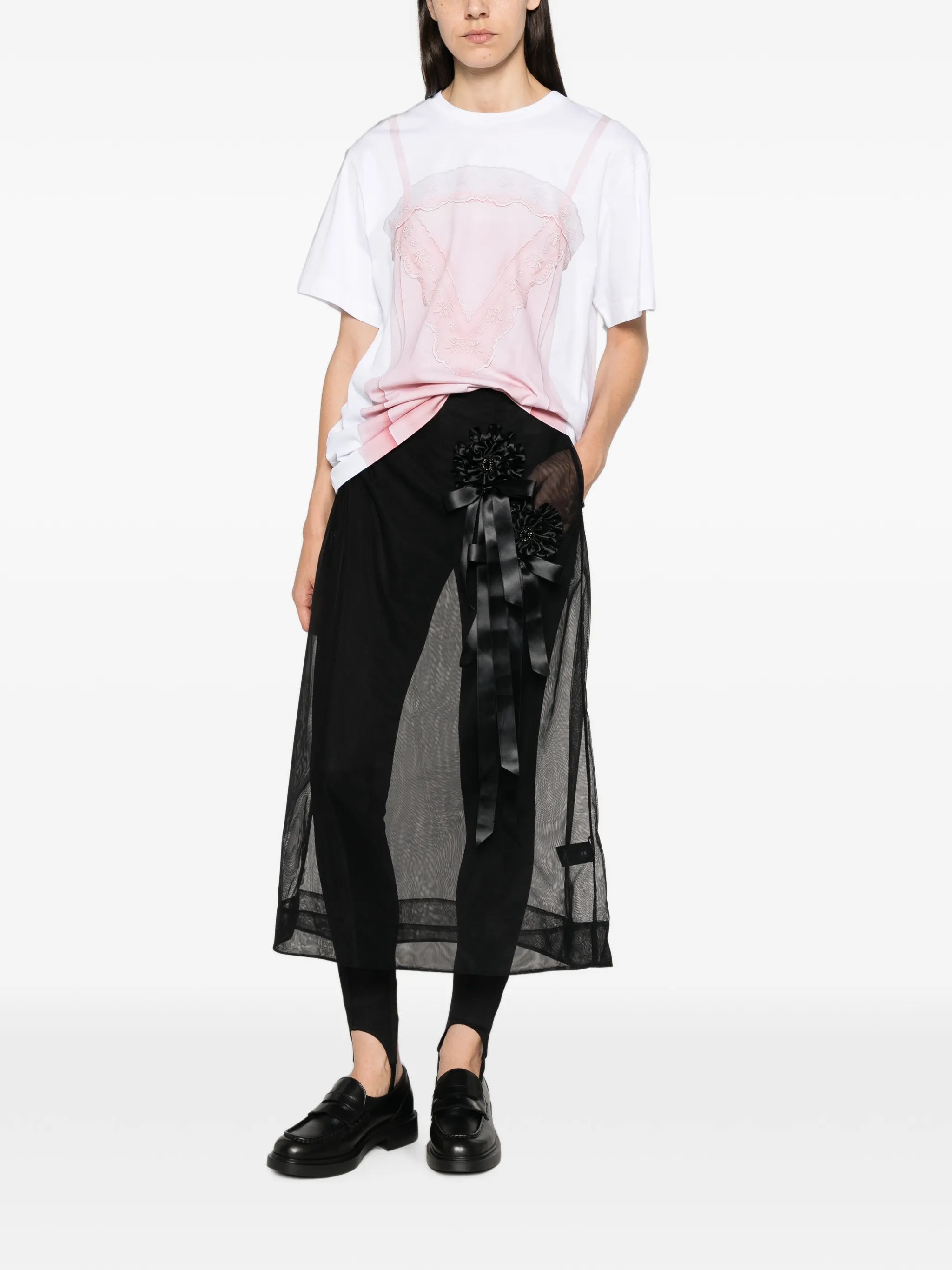 ribbon rosette ripple skirt