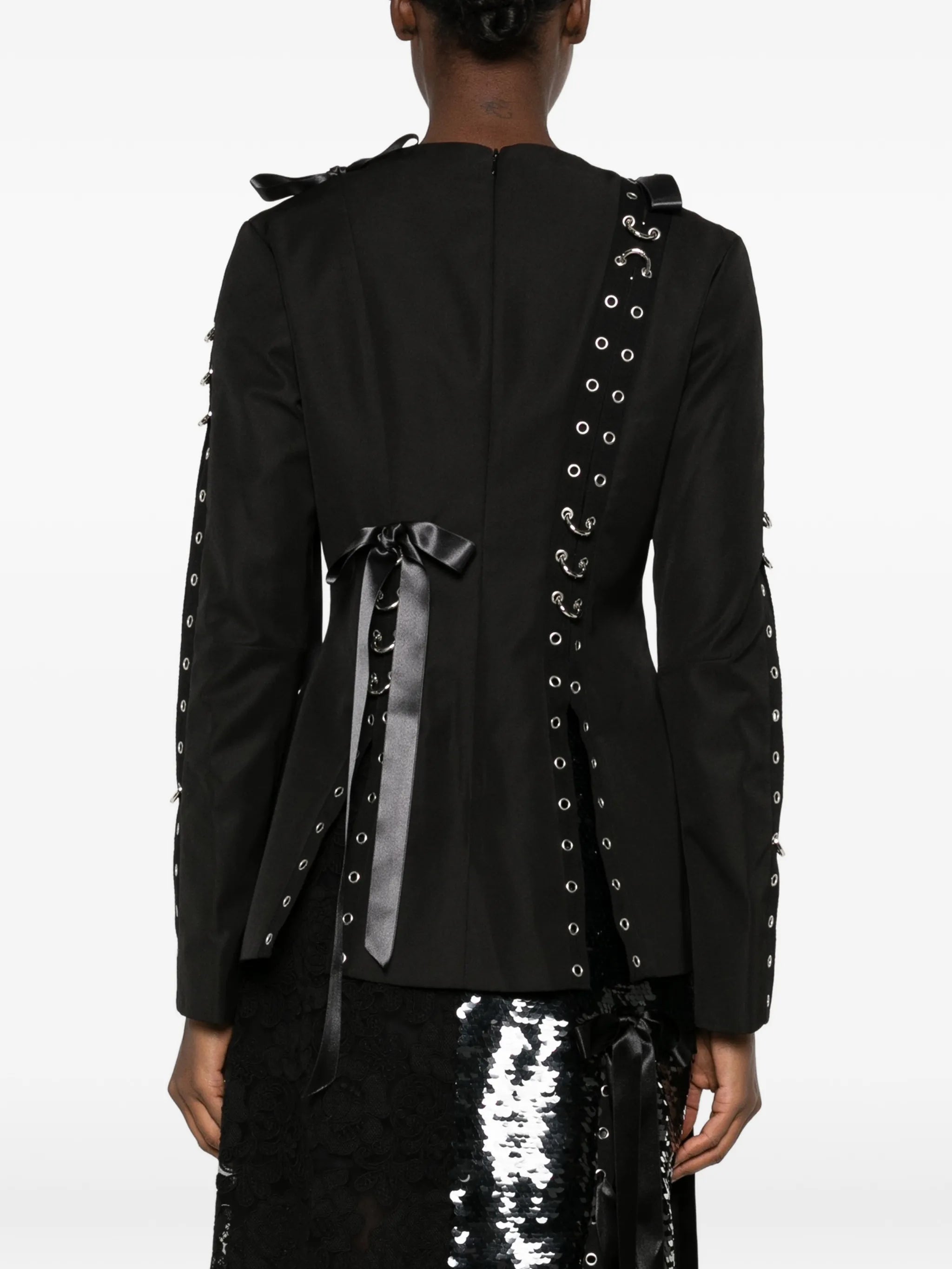 grommet ring-embellished top