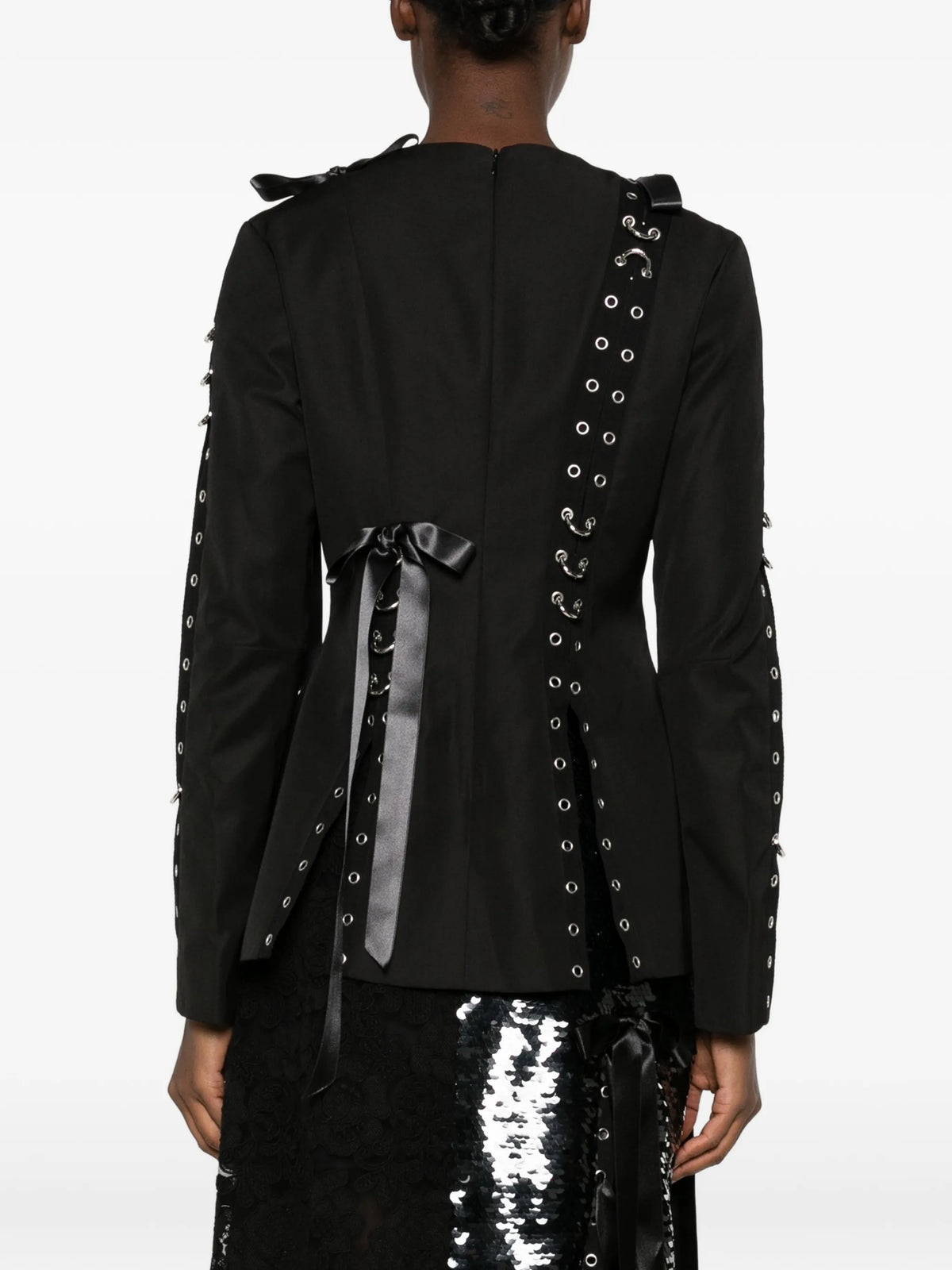 grommet ring-embellished top