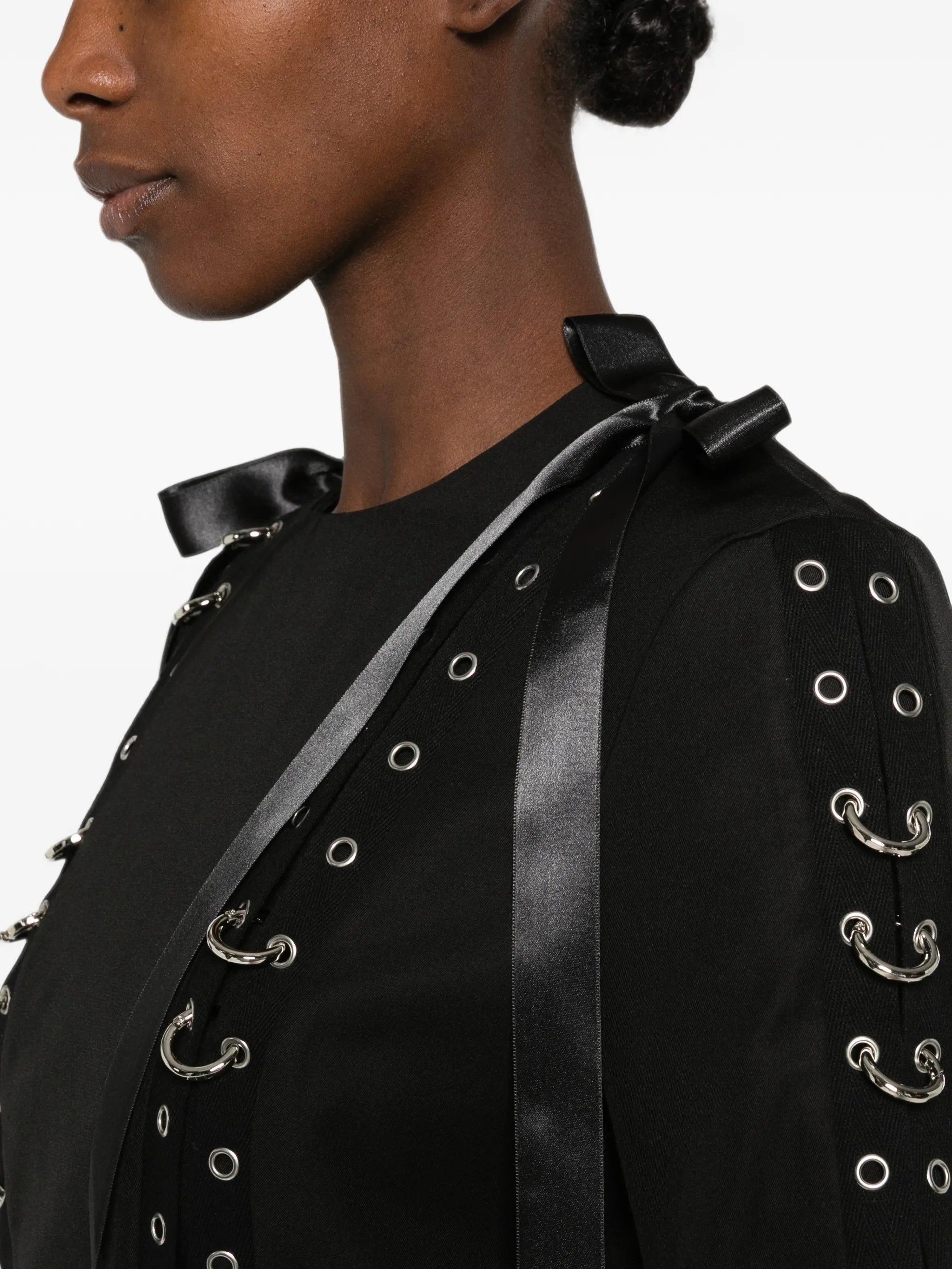 grommet ring-embellished top