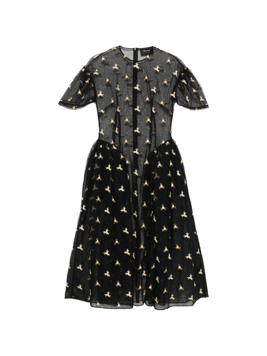 puff sleeve cord hip dress