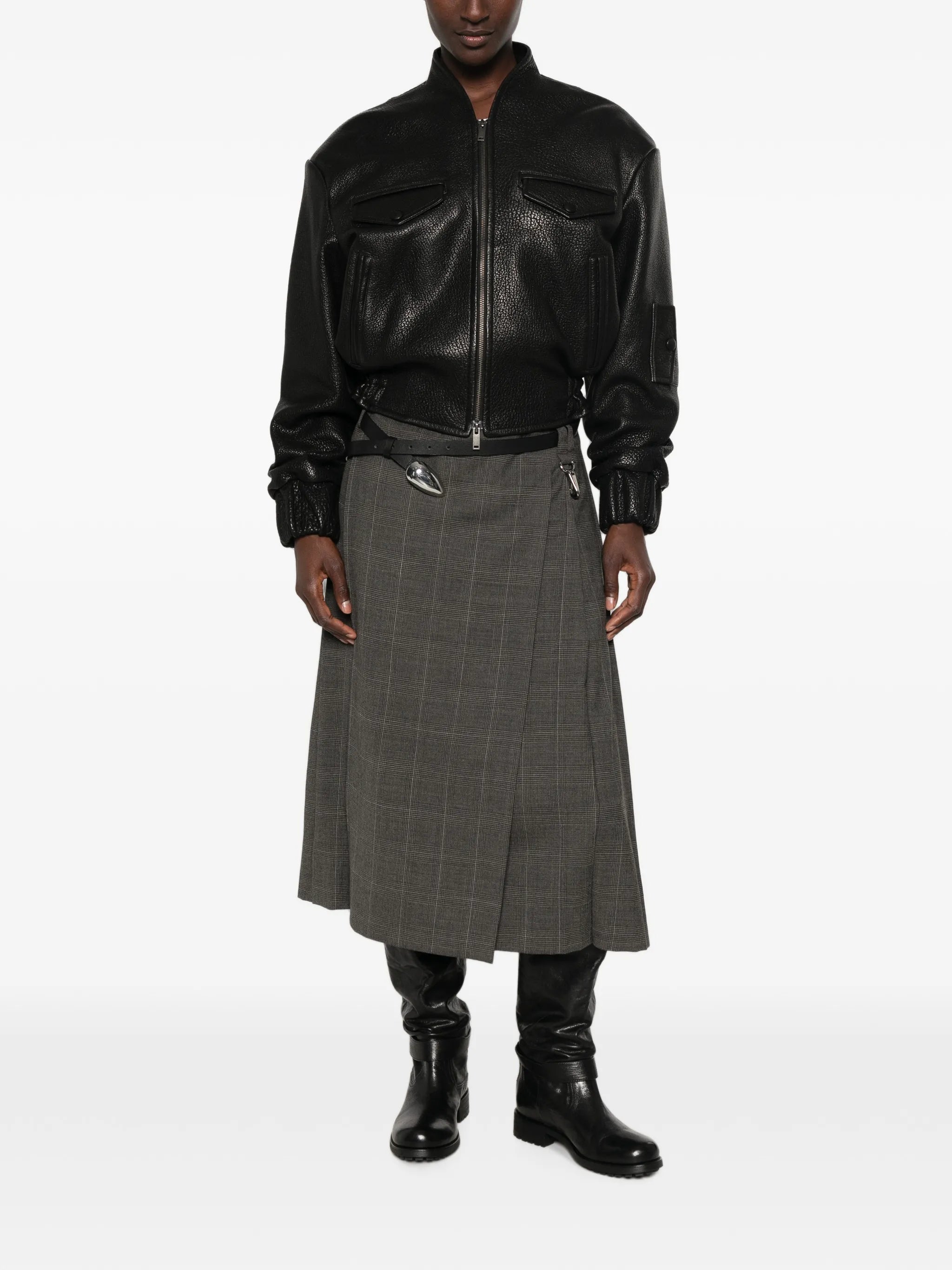 Prince of Wales check pleated skirt