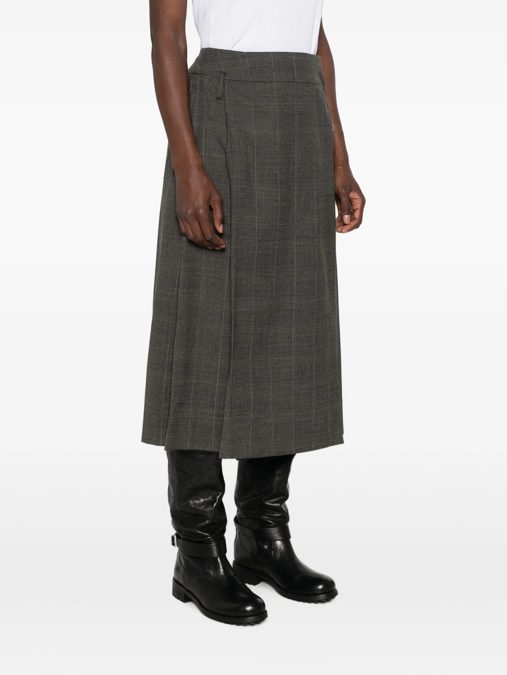Prince of Wales check pleated skirt