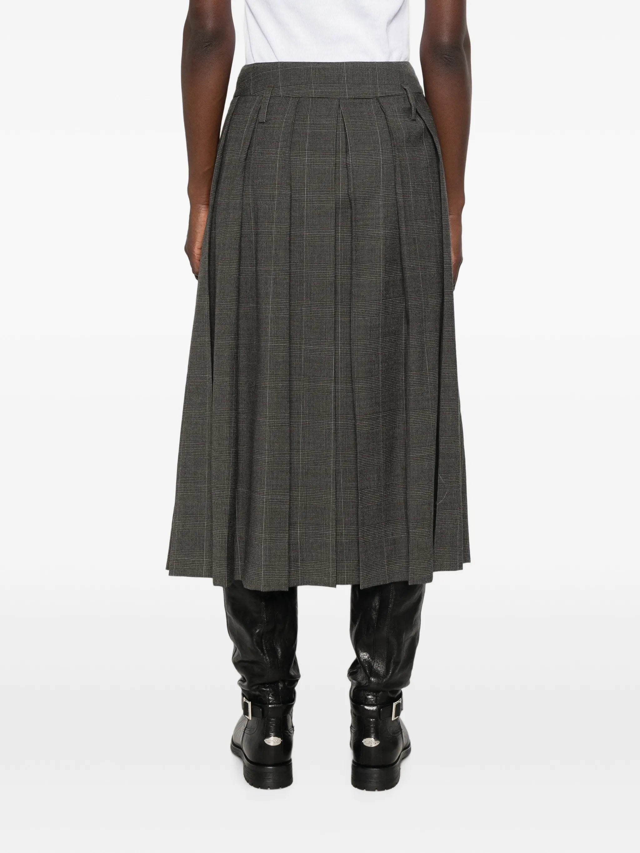 Prince of Wales check pleated skirt