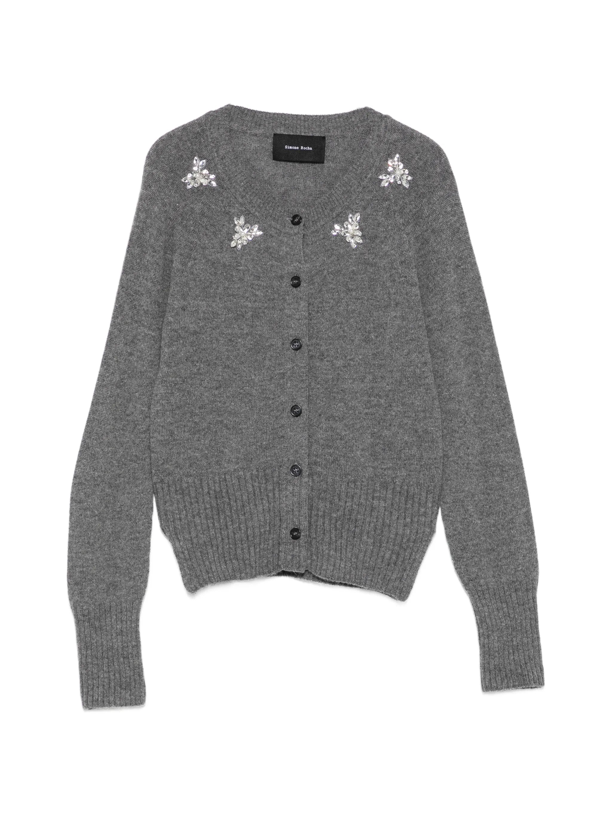 crystal-embellished cashmere cardigan