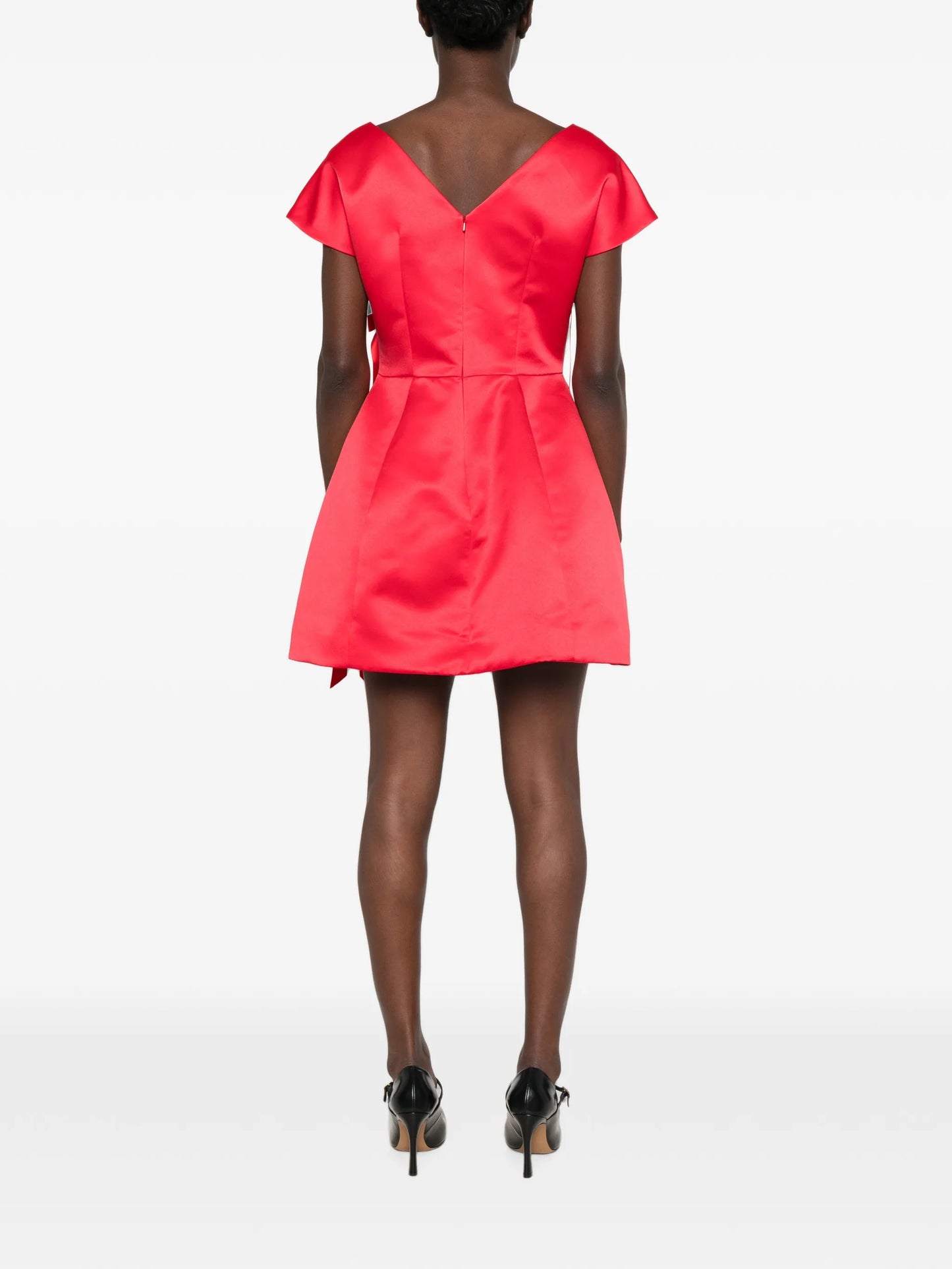 rosette-detail ruffled mini dress