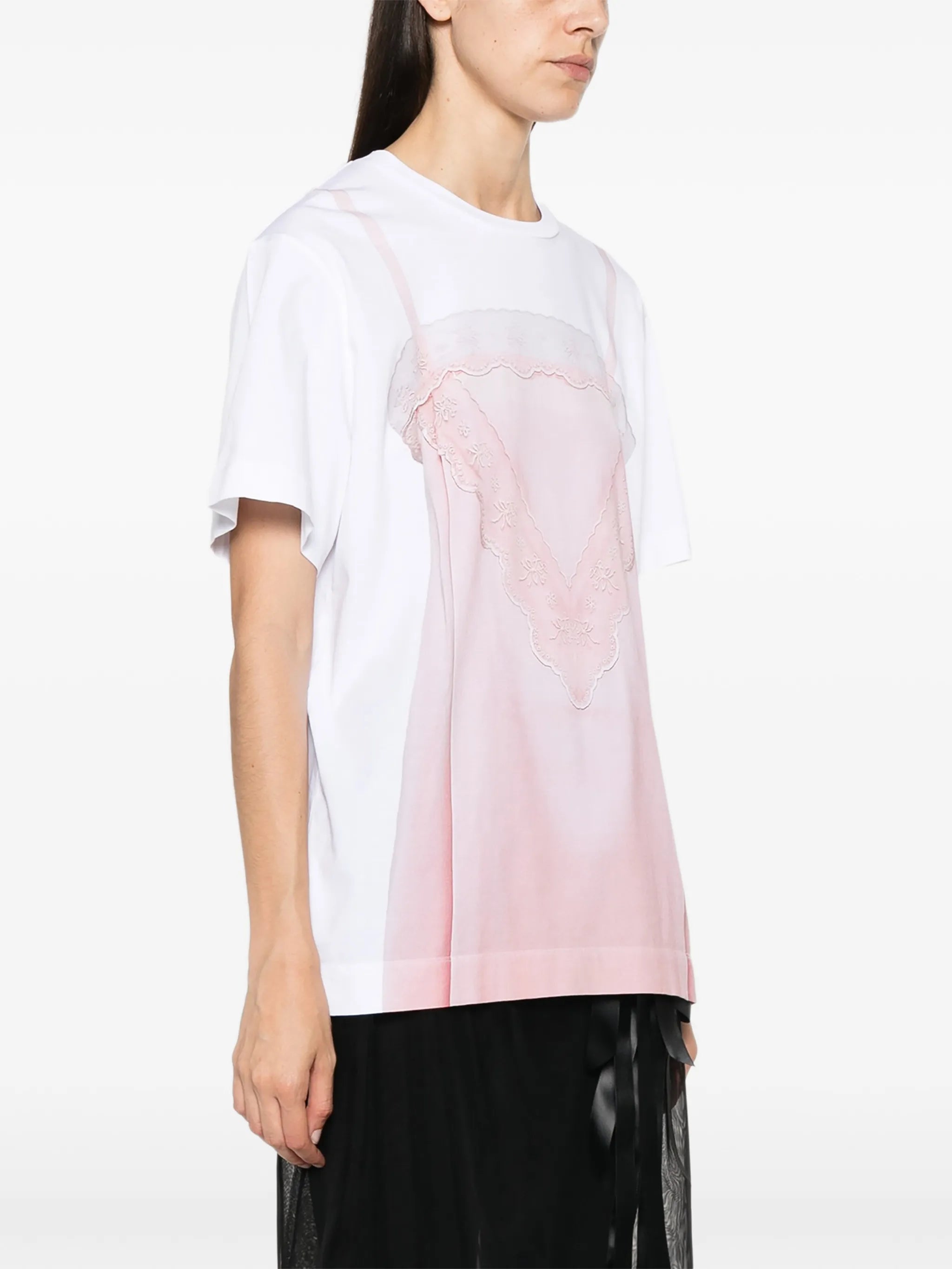 trompe l'oeil print T-shirt