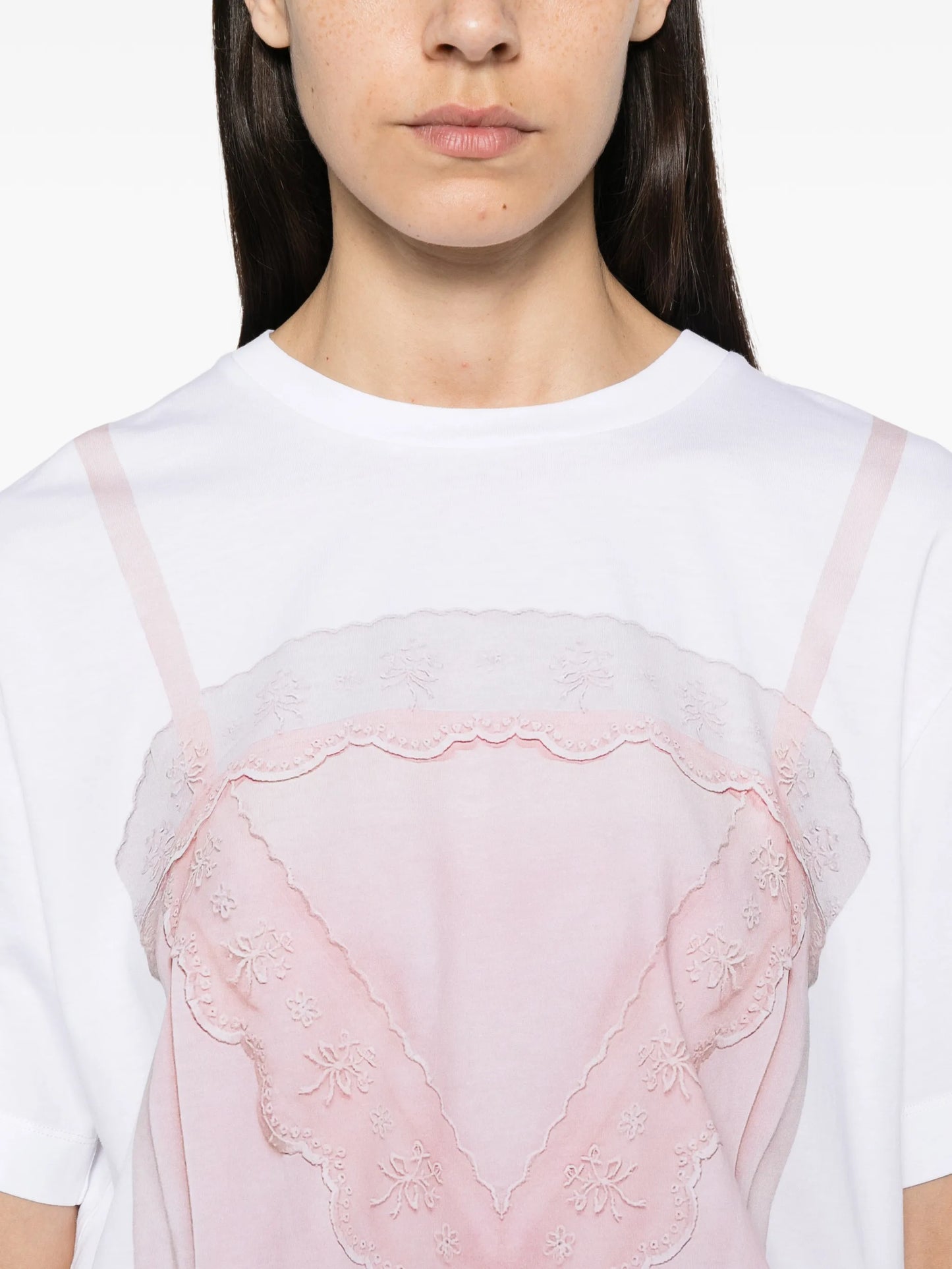 trompe l'oeil print T-shirt