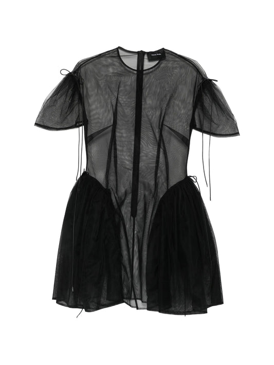 puff-sleeve mini dress
