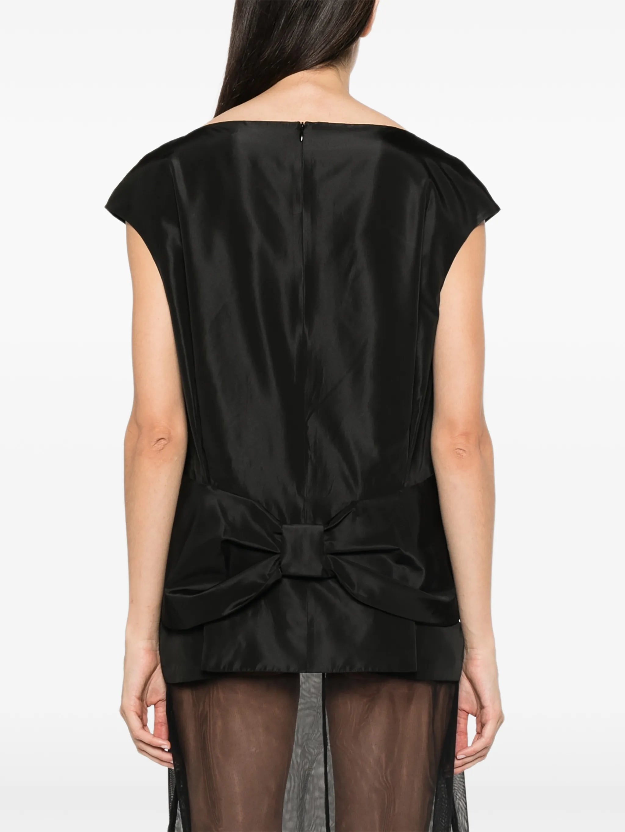bow-detail peplum top