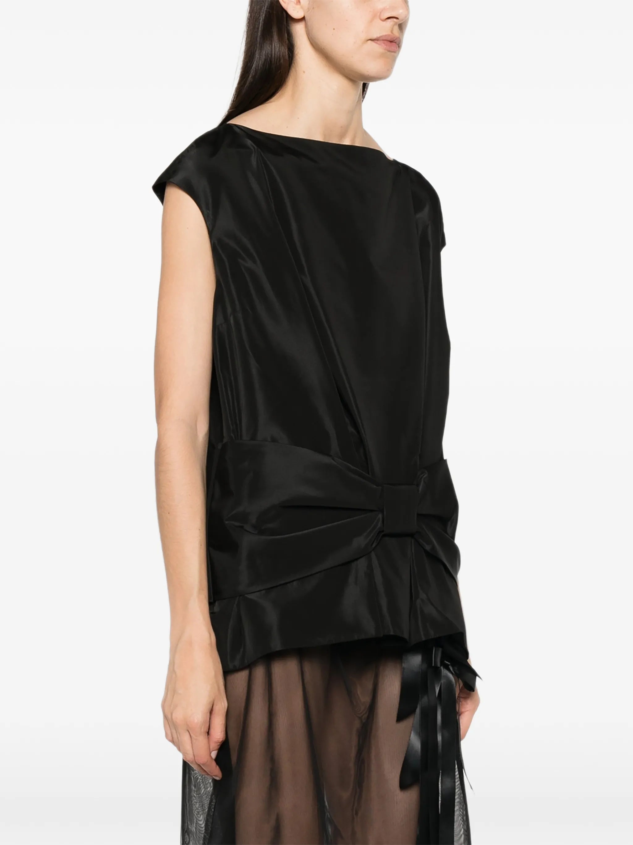 bow-detail peplum top