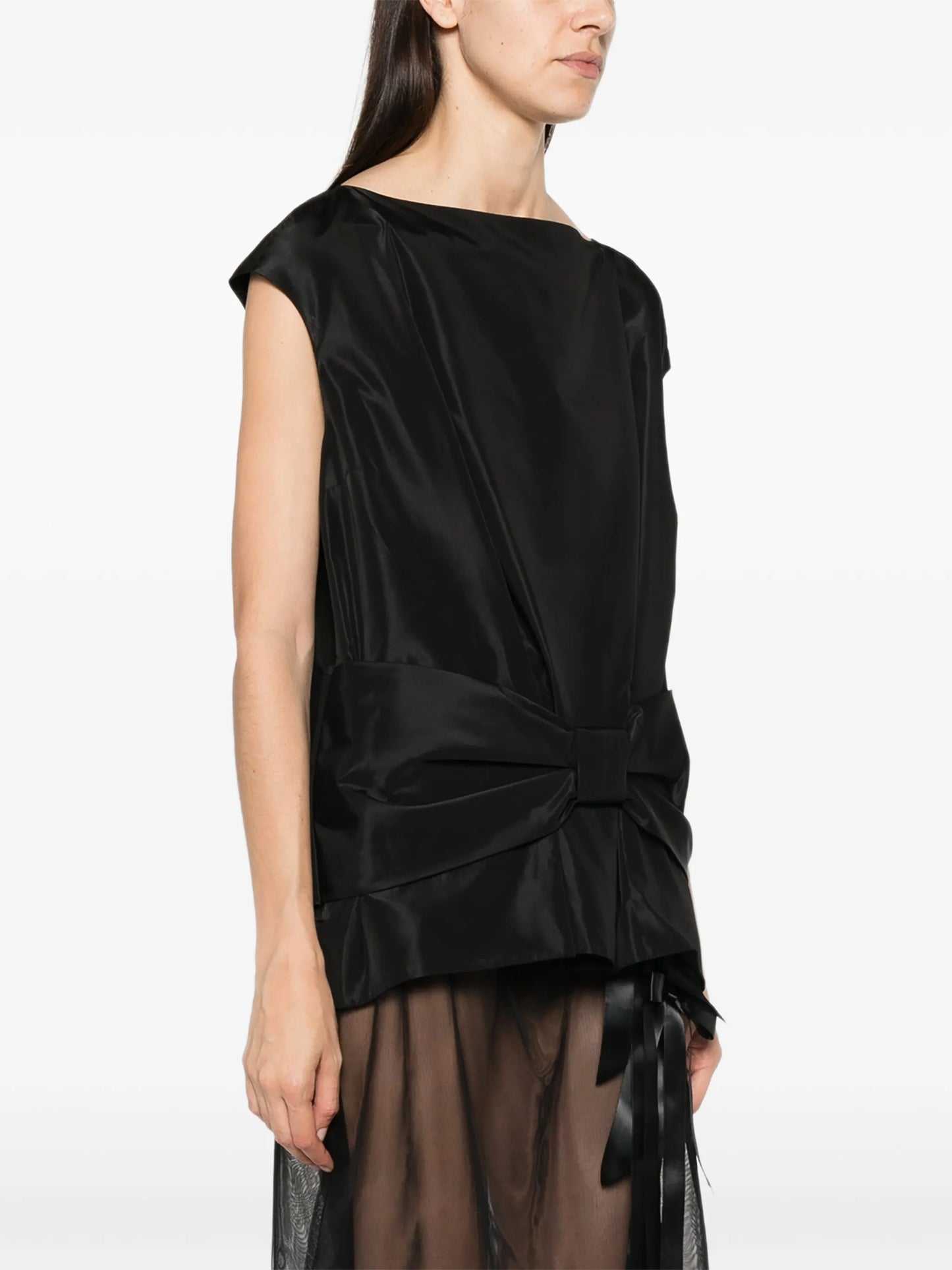 bow-detail peplum top