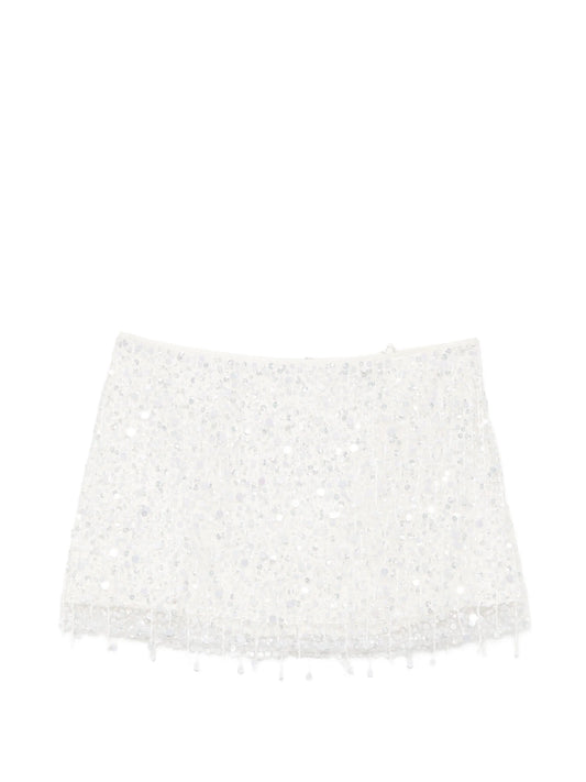 Yasmin bead-embellished mini skirt