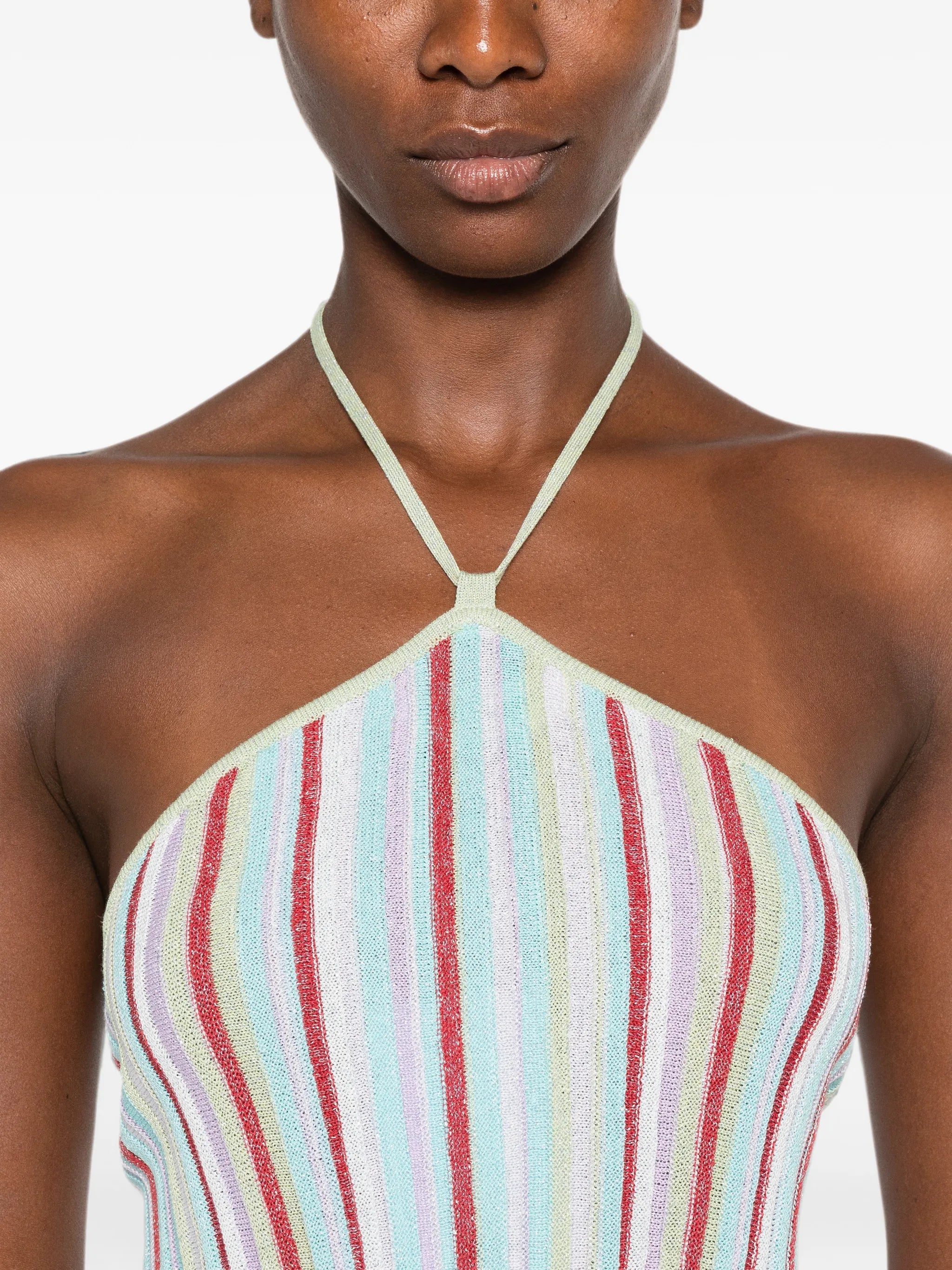 Marielle striped halterneck top