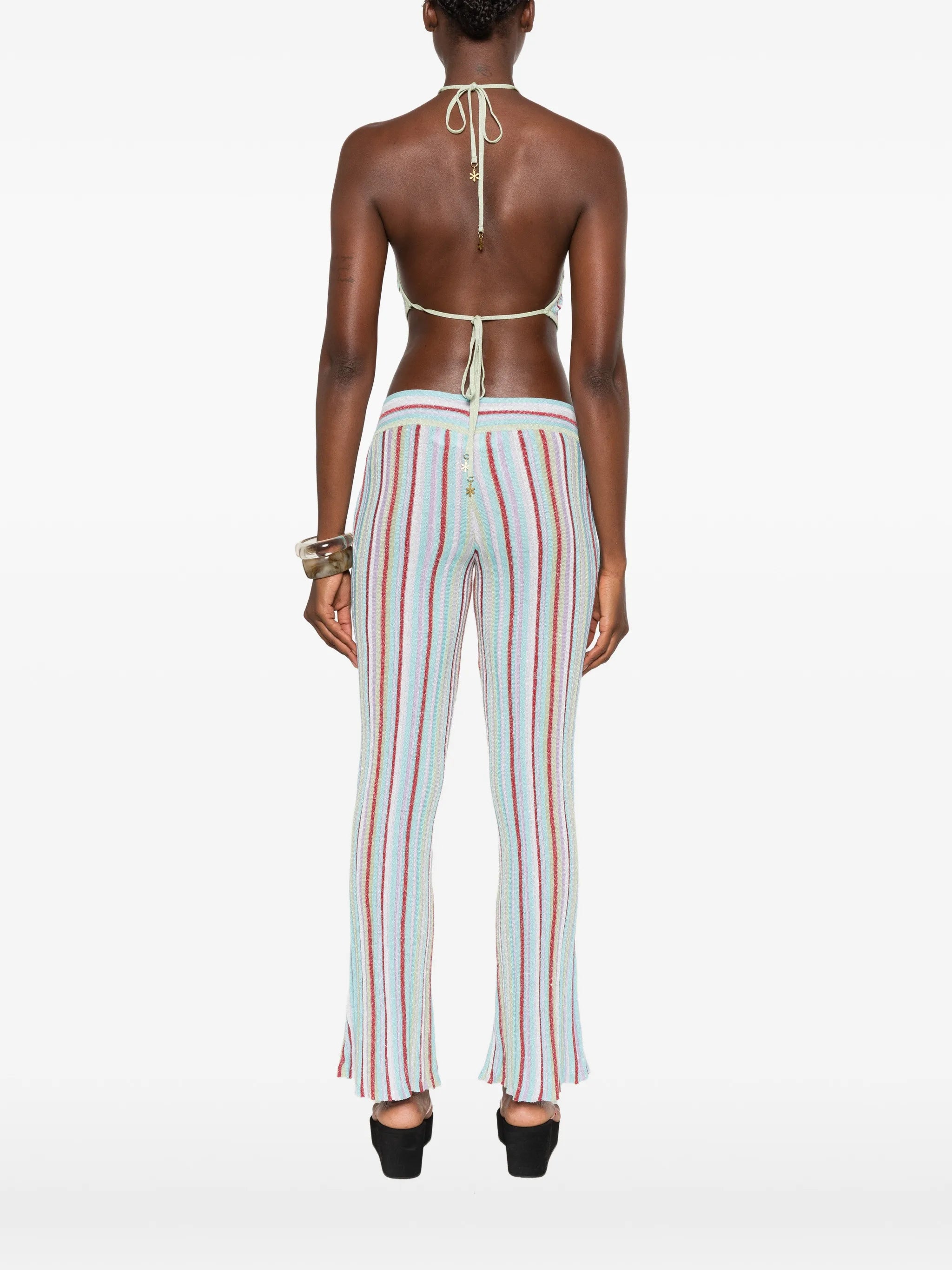 Marielle striped halterneck top