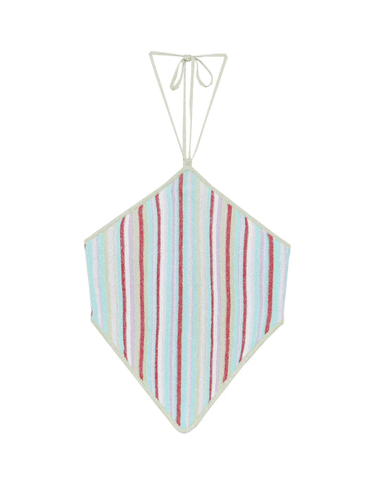 Marielle striped halterneck top
