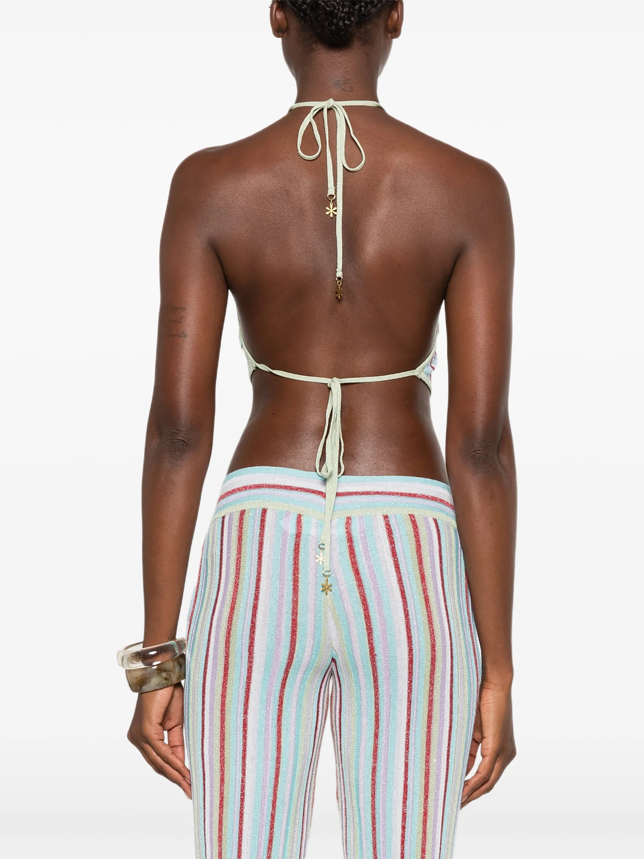 Marielle striped halterneck top