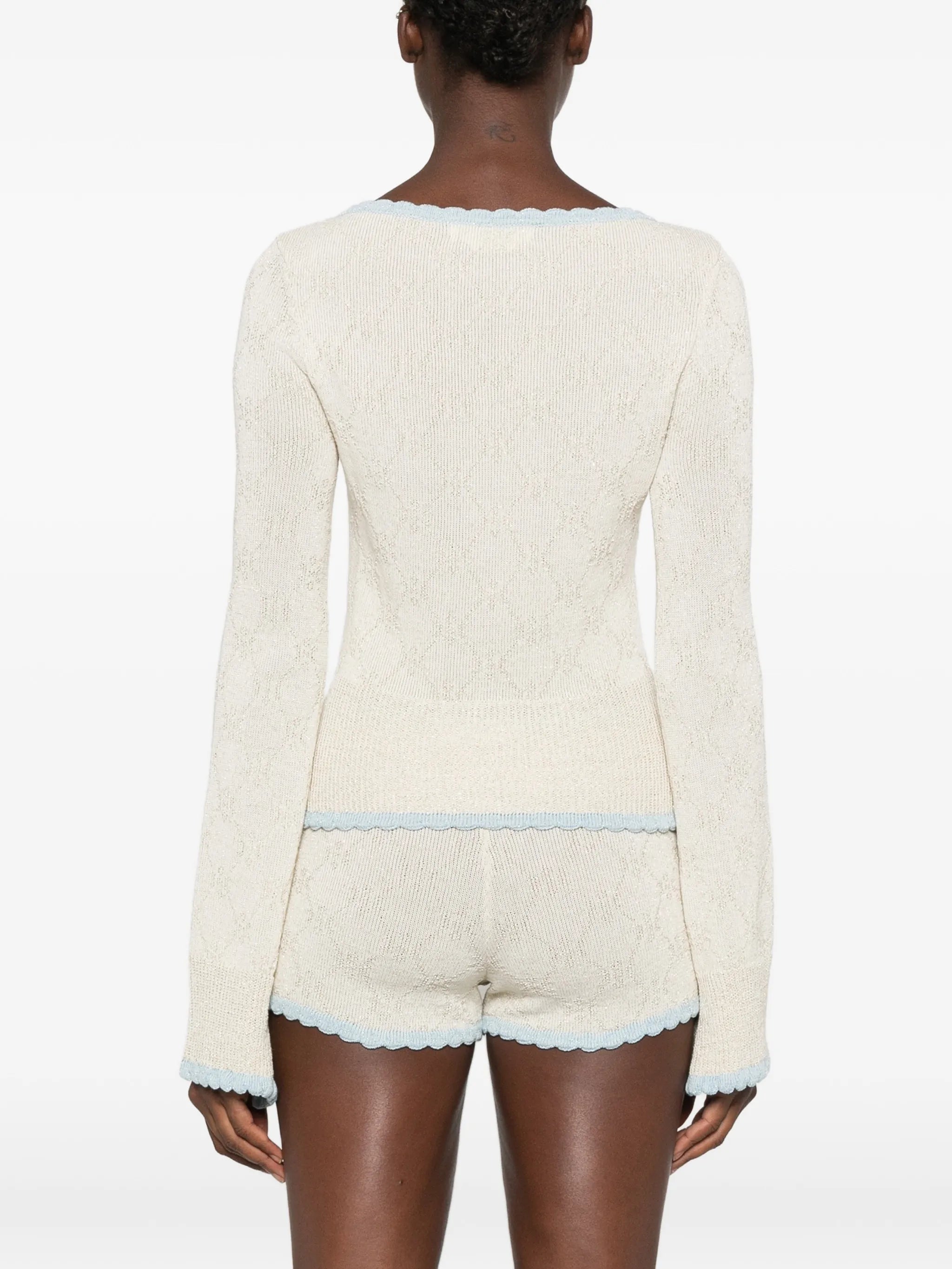 Franca scallop-edge cardigan