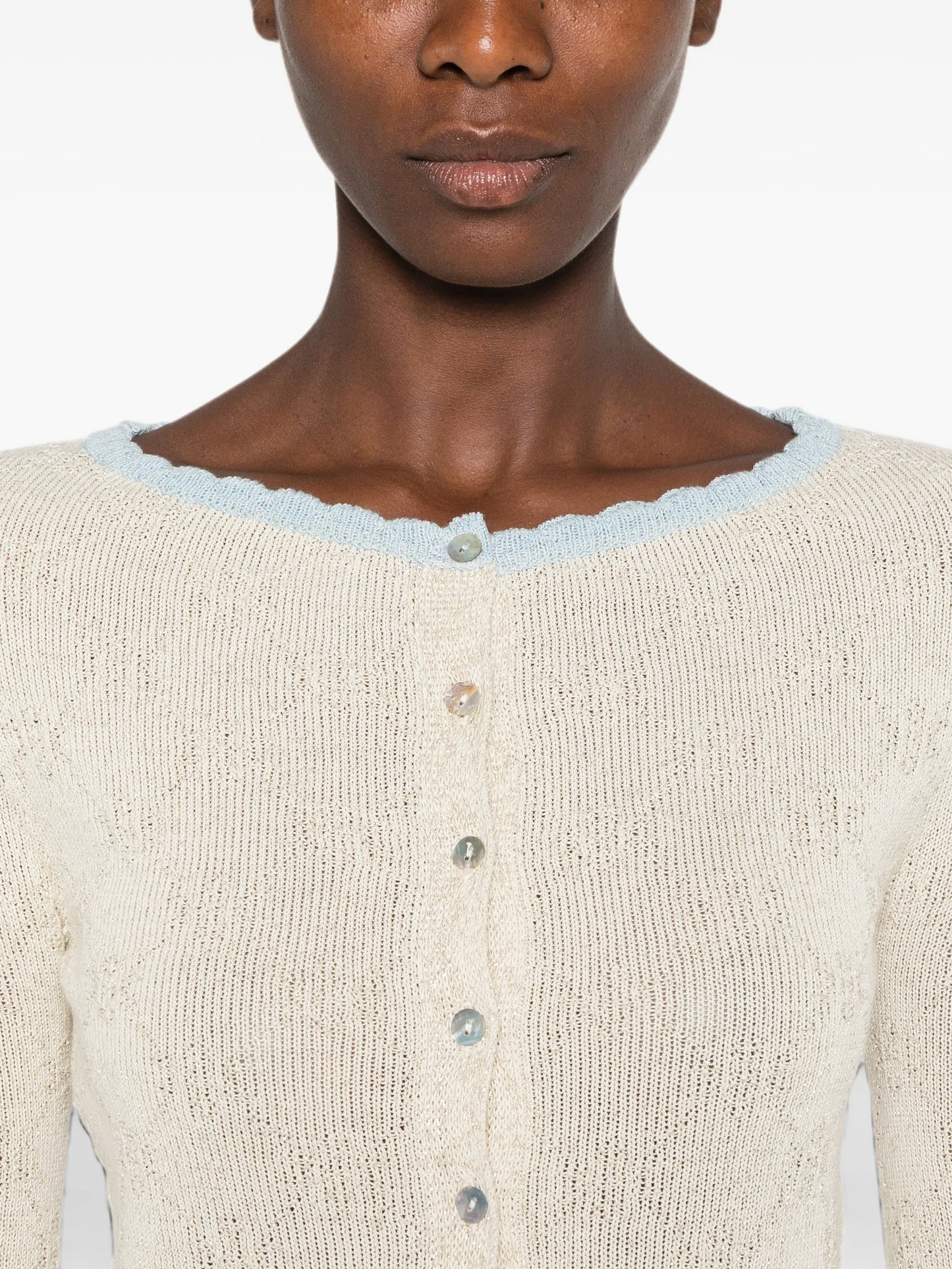 Franca scallop-edge cardigan